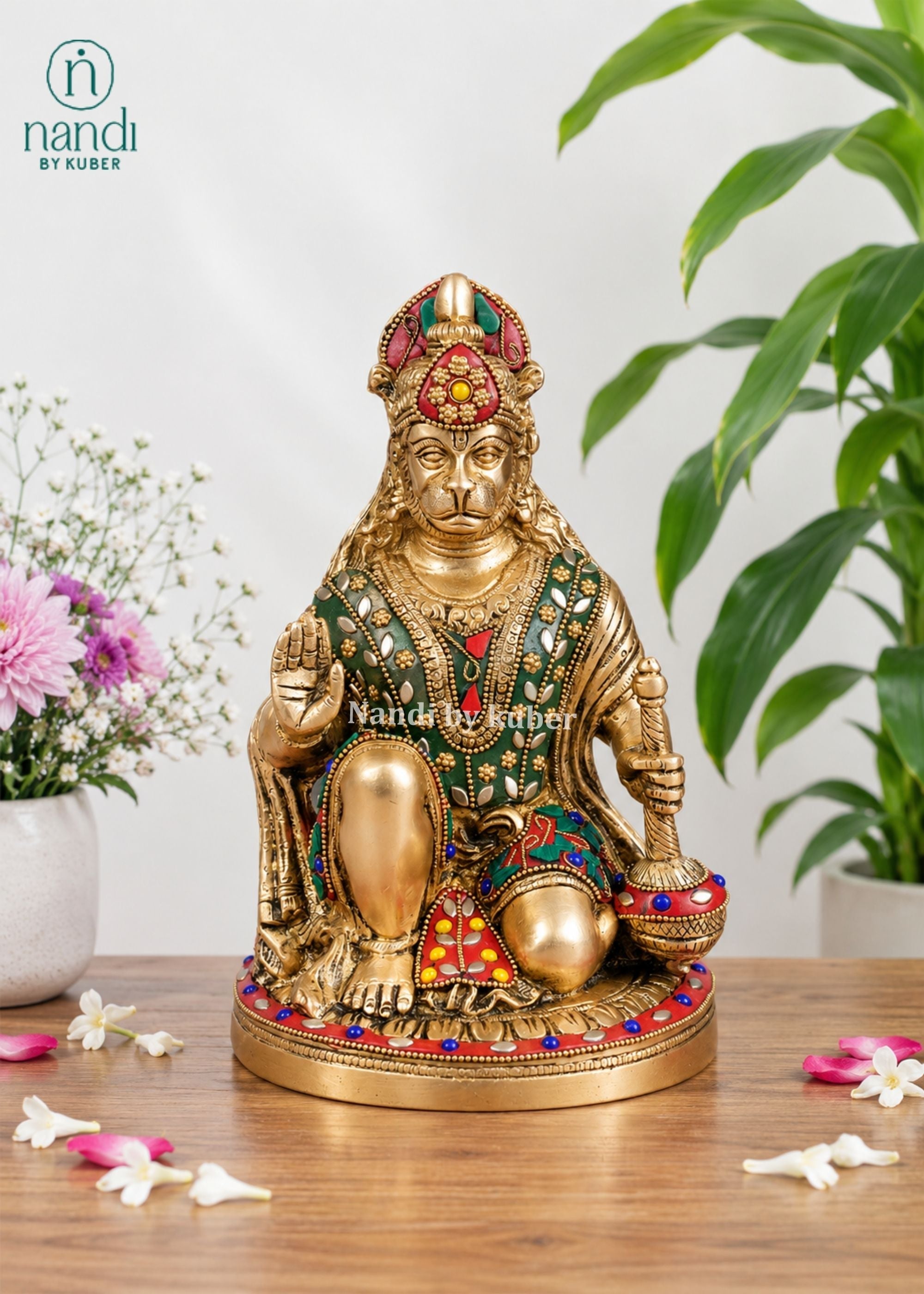 Brass Hanuman Blessing - angle 2