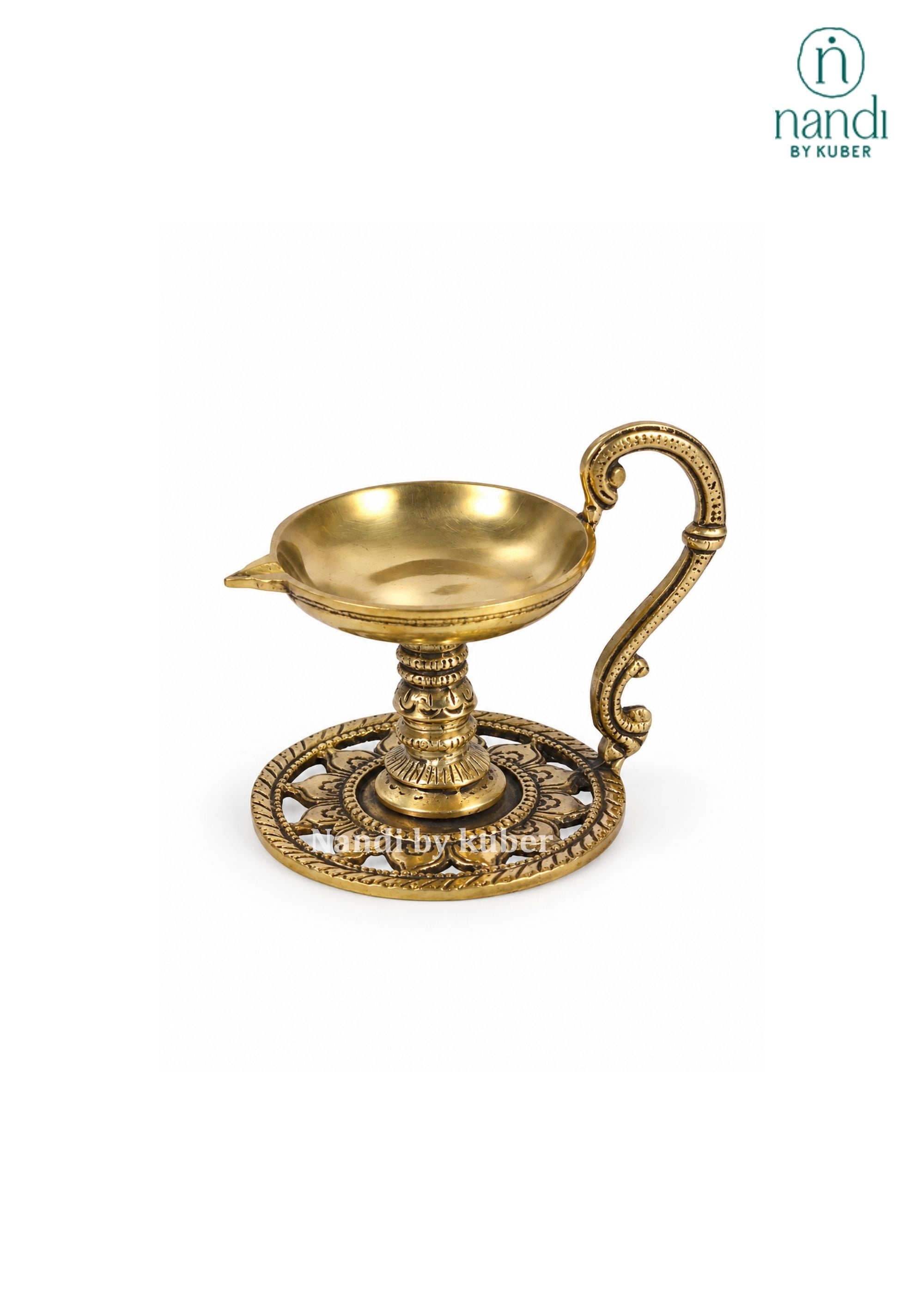 Brass Deepak Round Base - angle 2