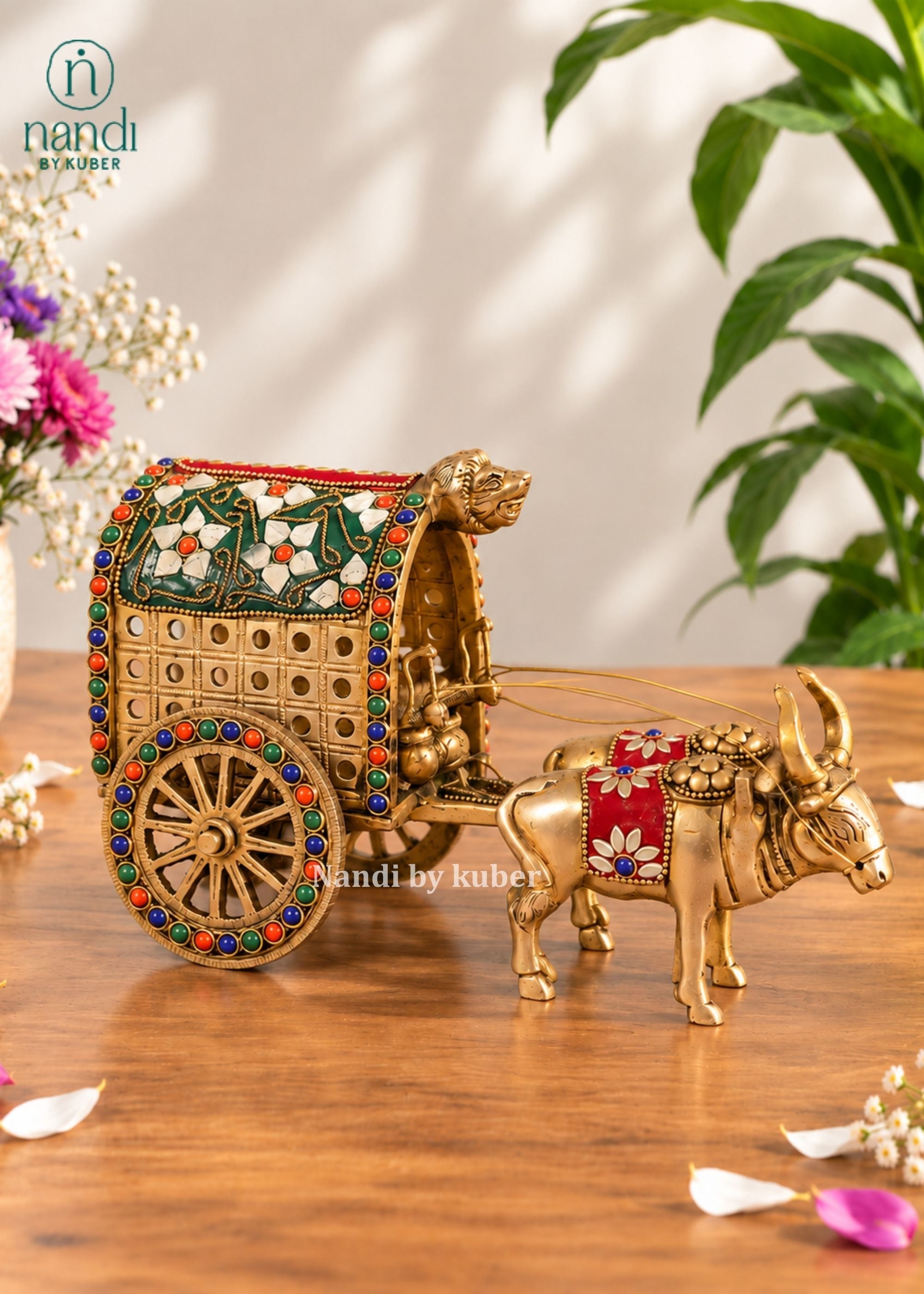 Brass Bullock Cart - angle 3
