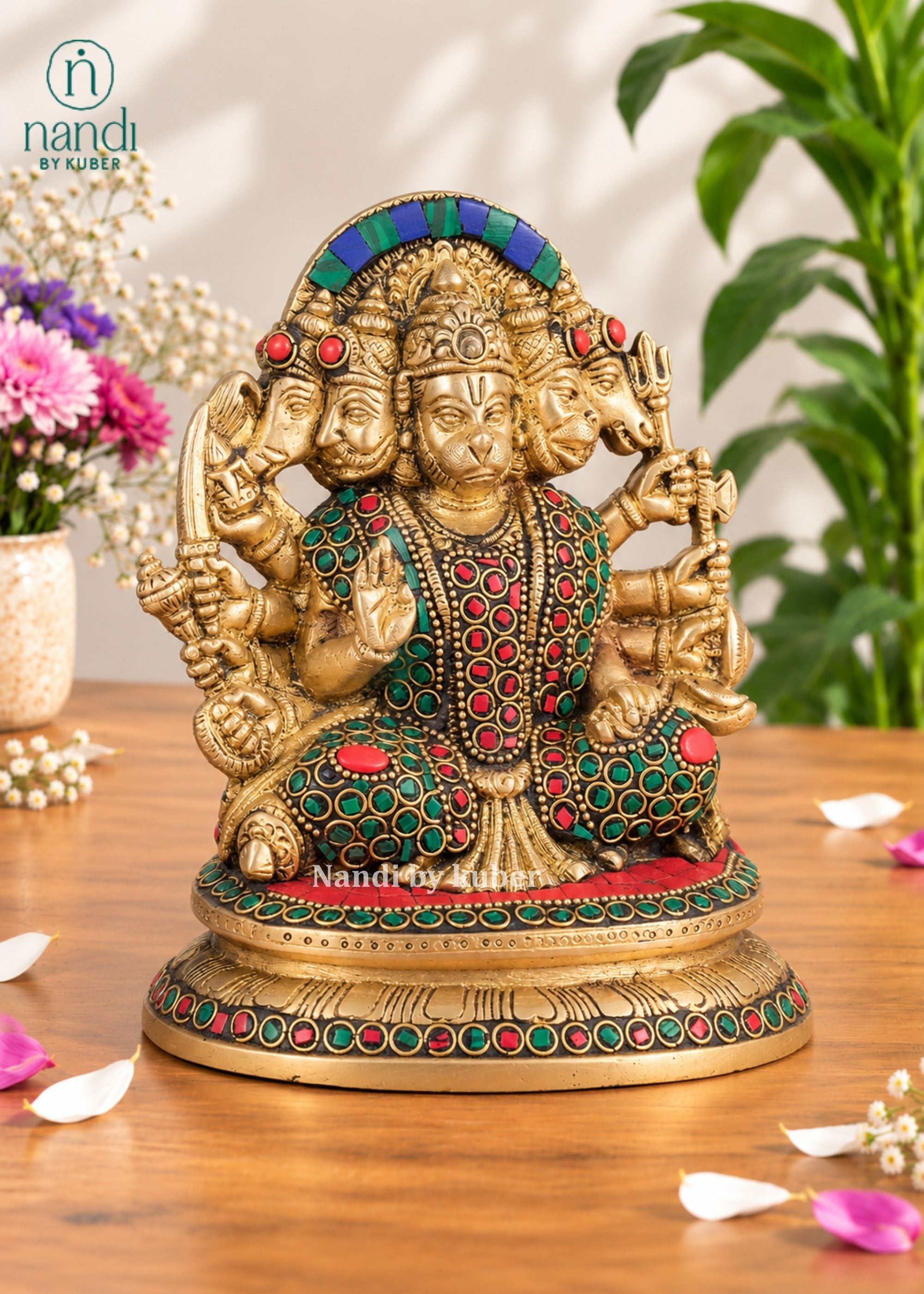 Brass Hanuman Panchmukhi - angle 2