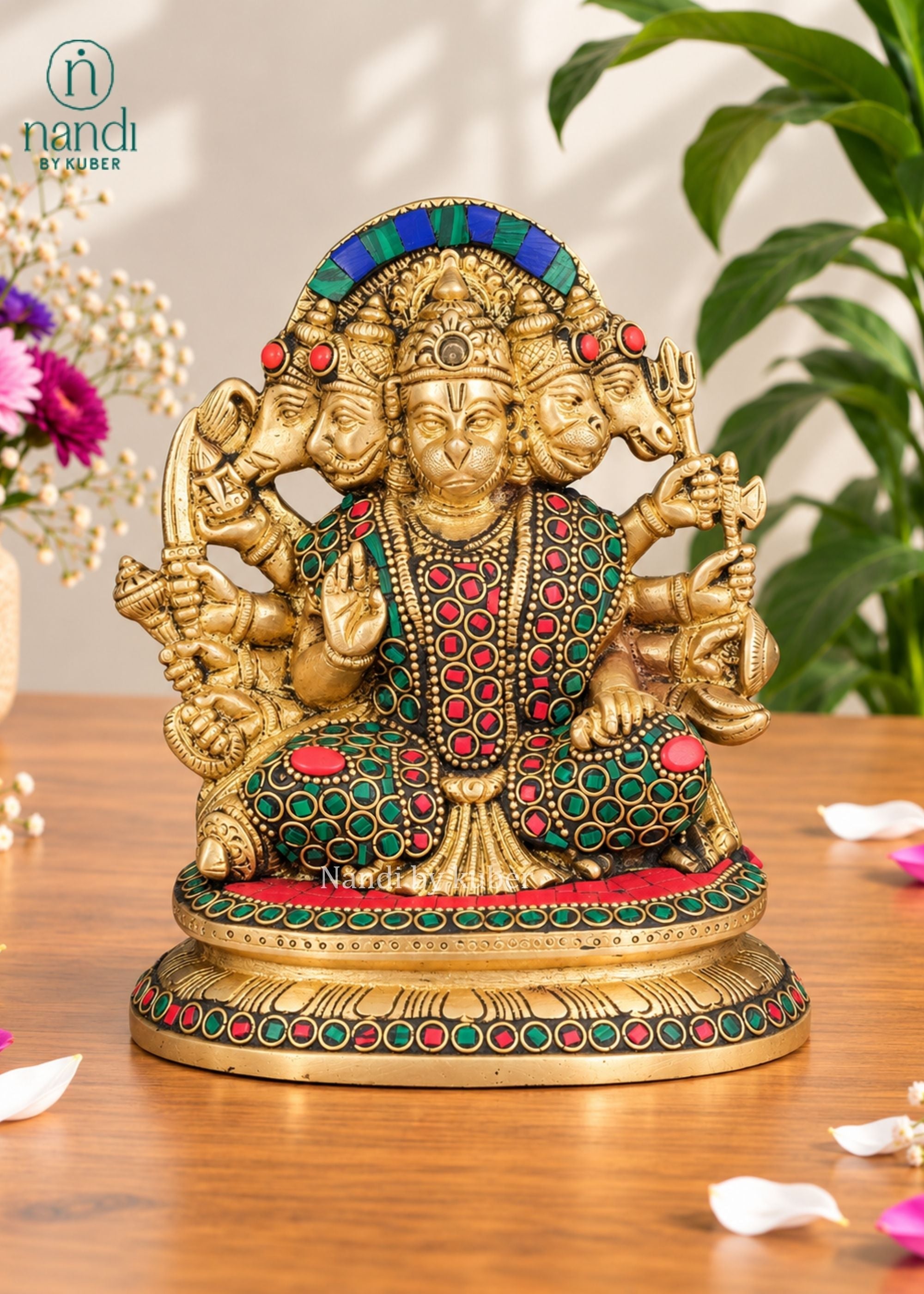 Brass Hanuman Panchmukhi - angle 3