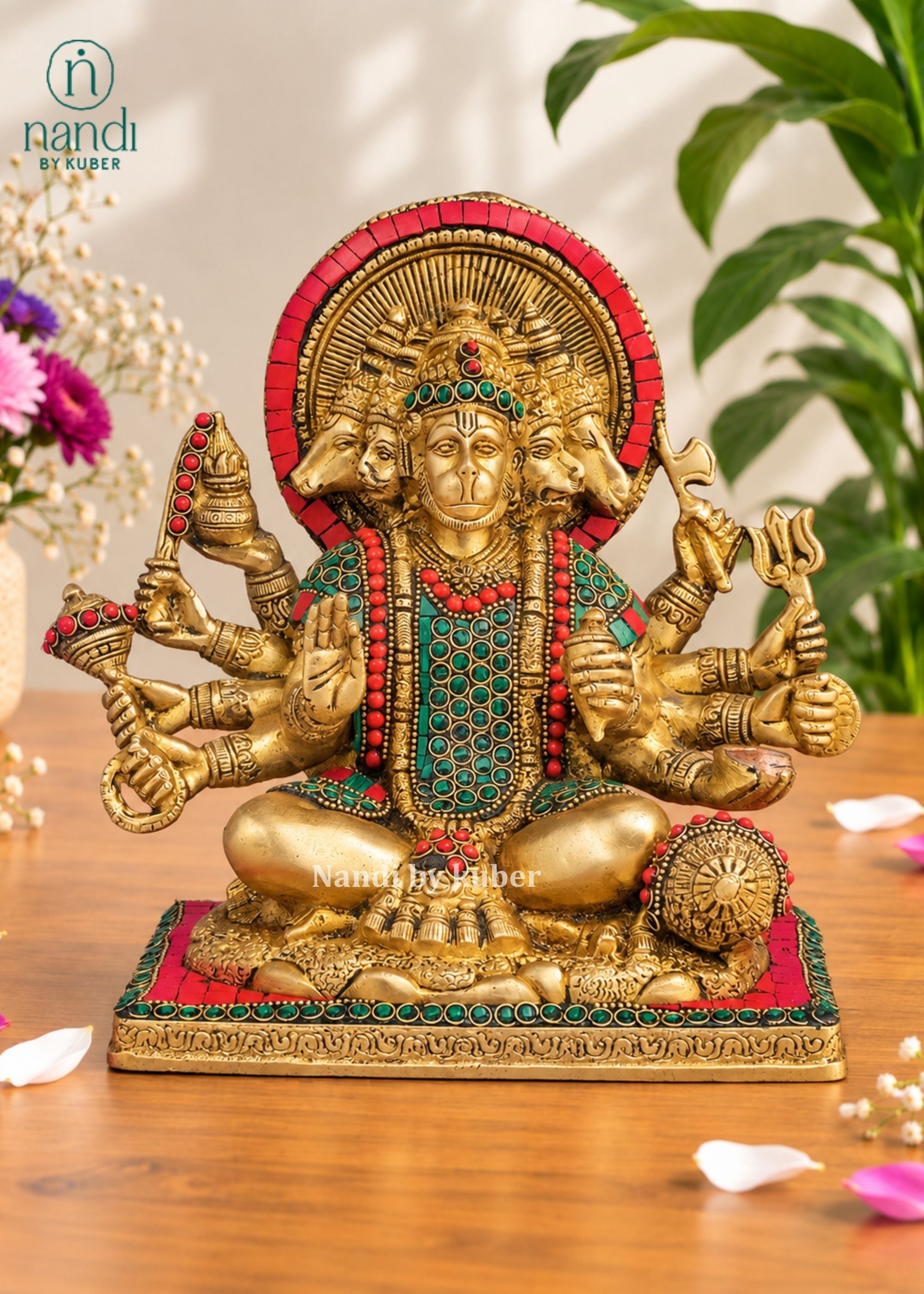 Brass Hanuman Panchmukhi - angle 3