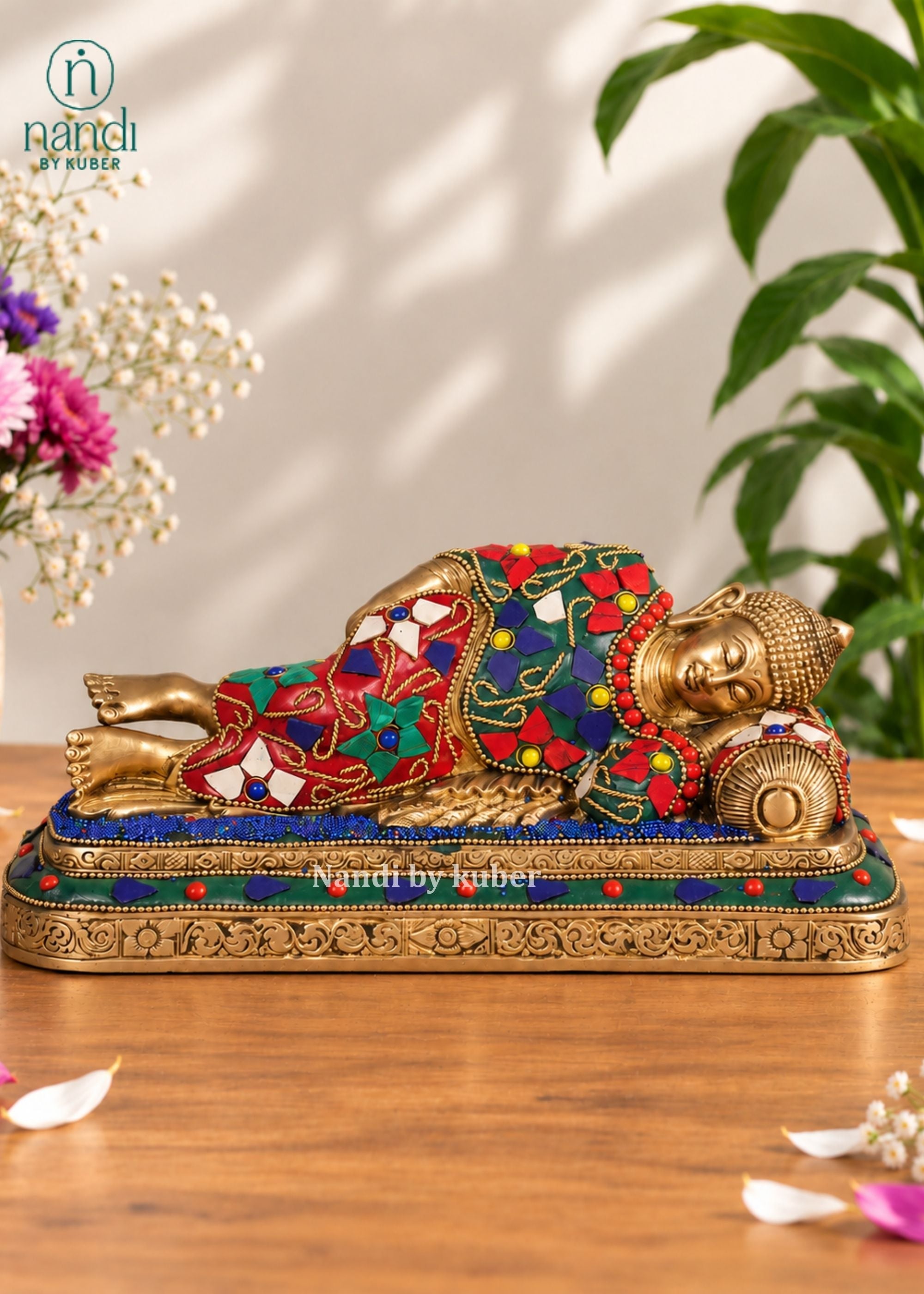 Brass Buddha Relaxing - angle 3