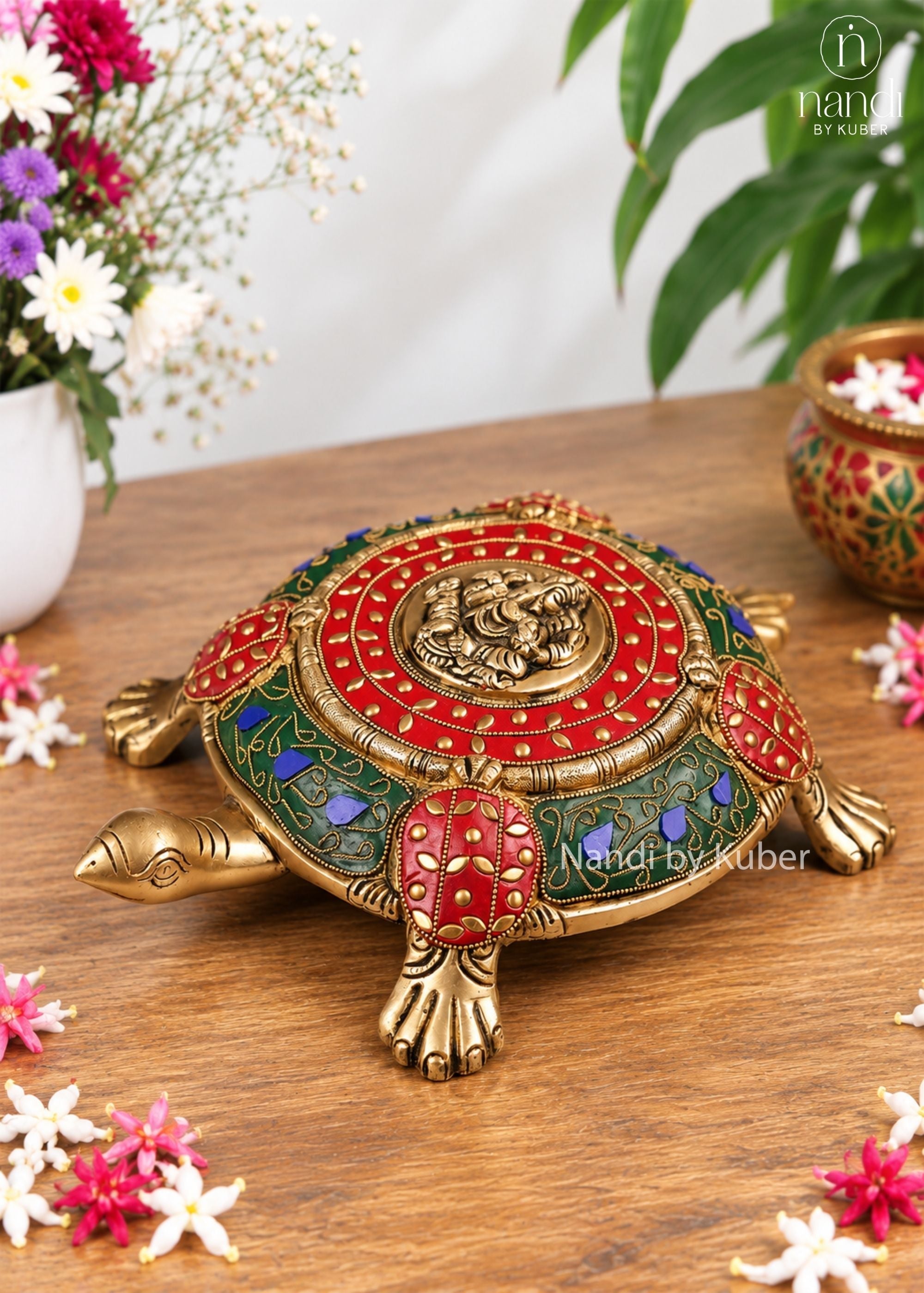 Brass Ganesha Tortoise - angle 2