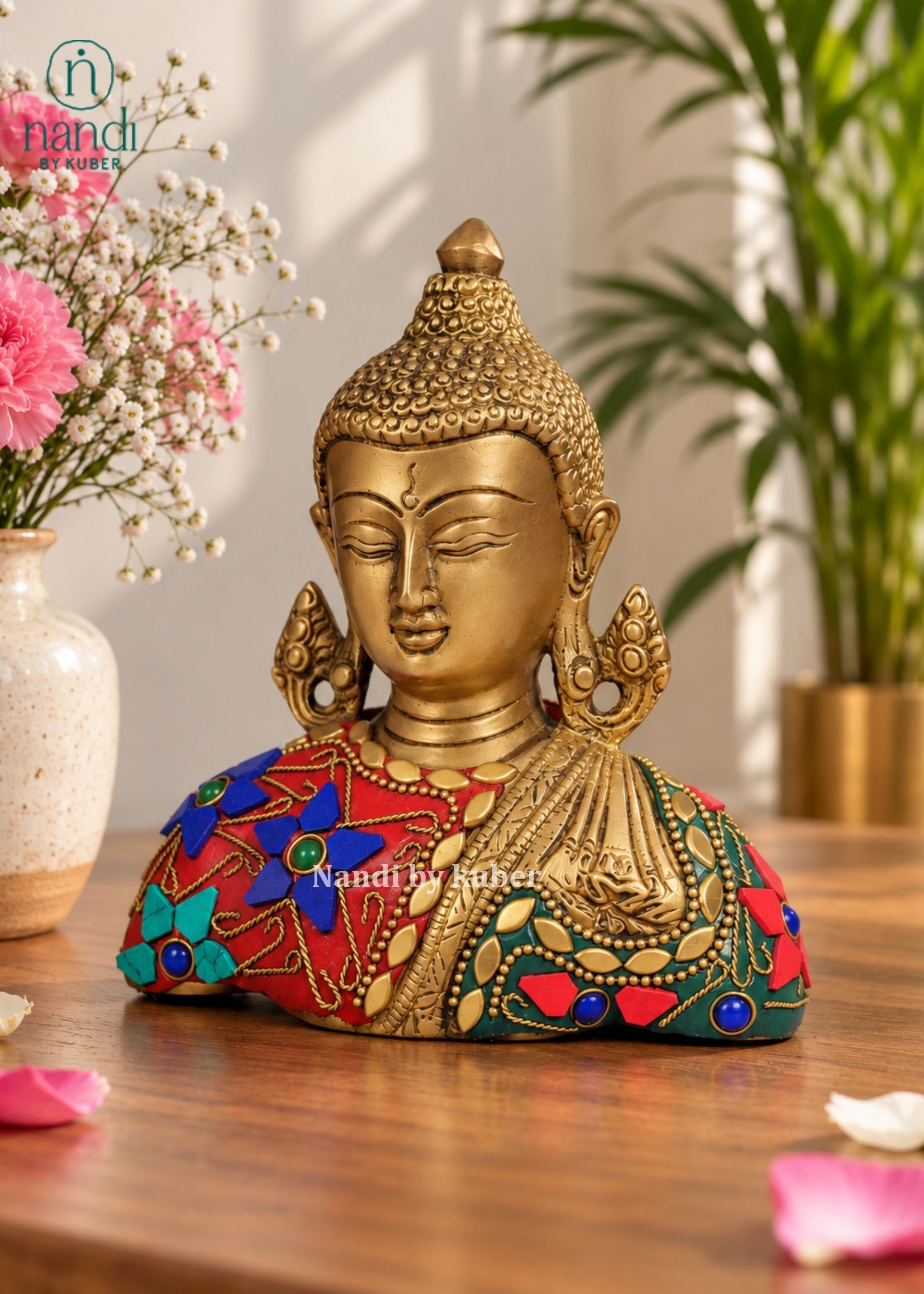 Brass Buddha Bust