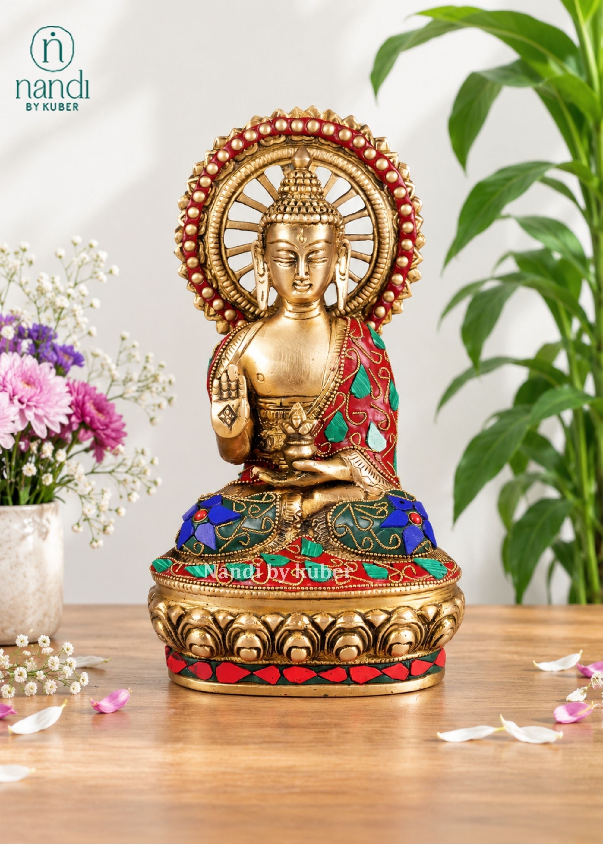 Brass Buddha Sitting - angle 2