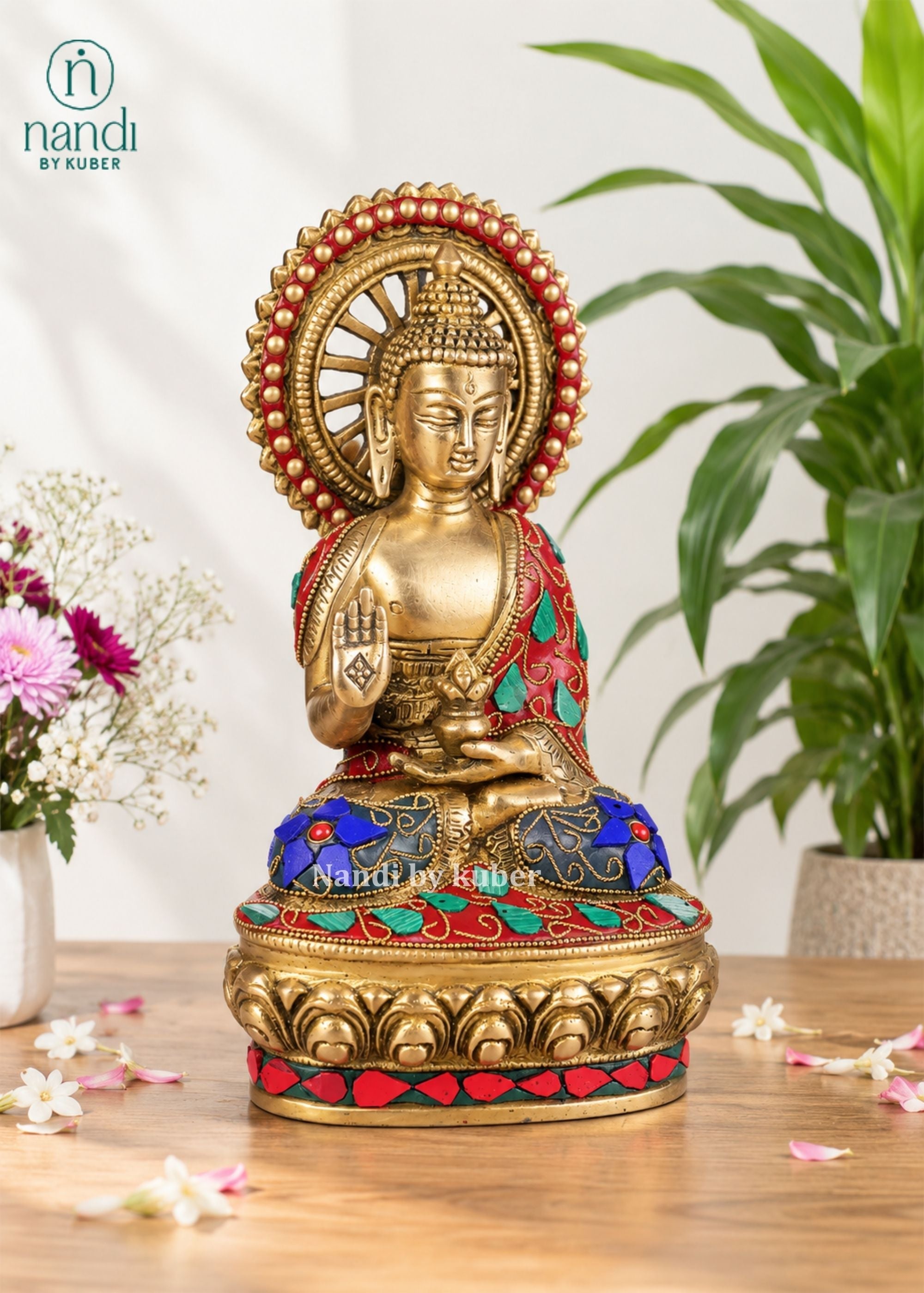 Brass Buddha Sitting - angle 3