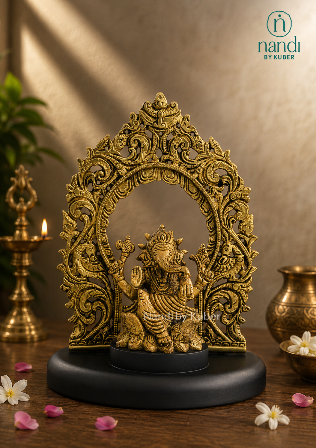 Brass Arch Ganesha With Base