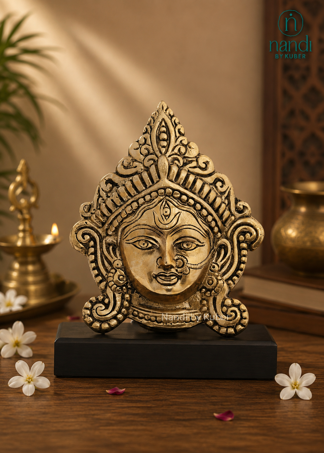 Brass Durga Face