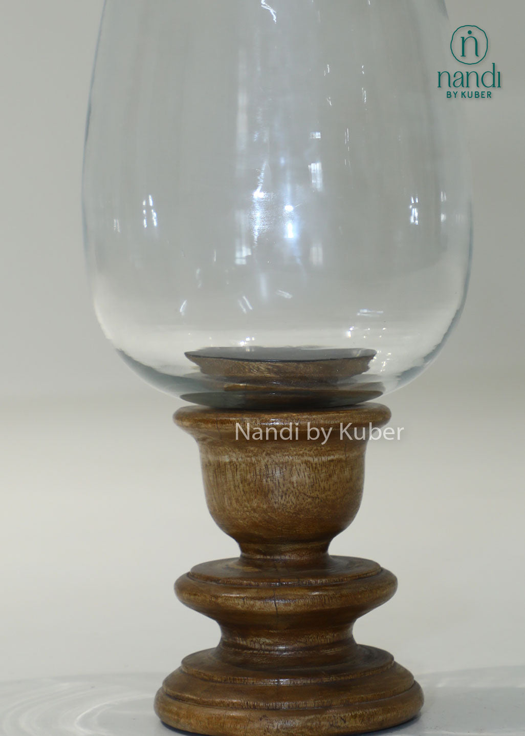 Wood Layered Glass Candle Stand