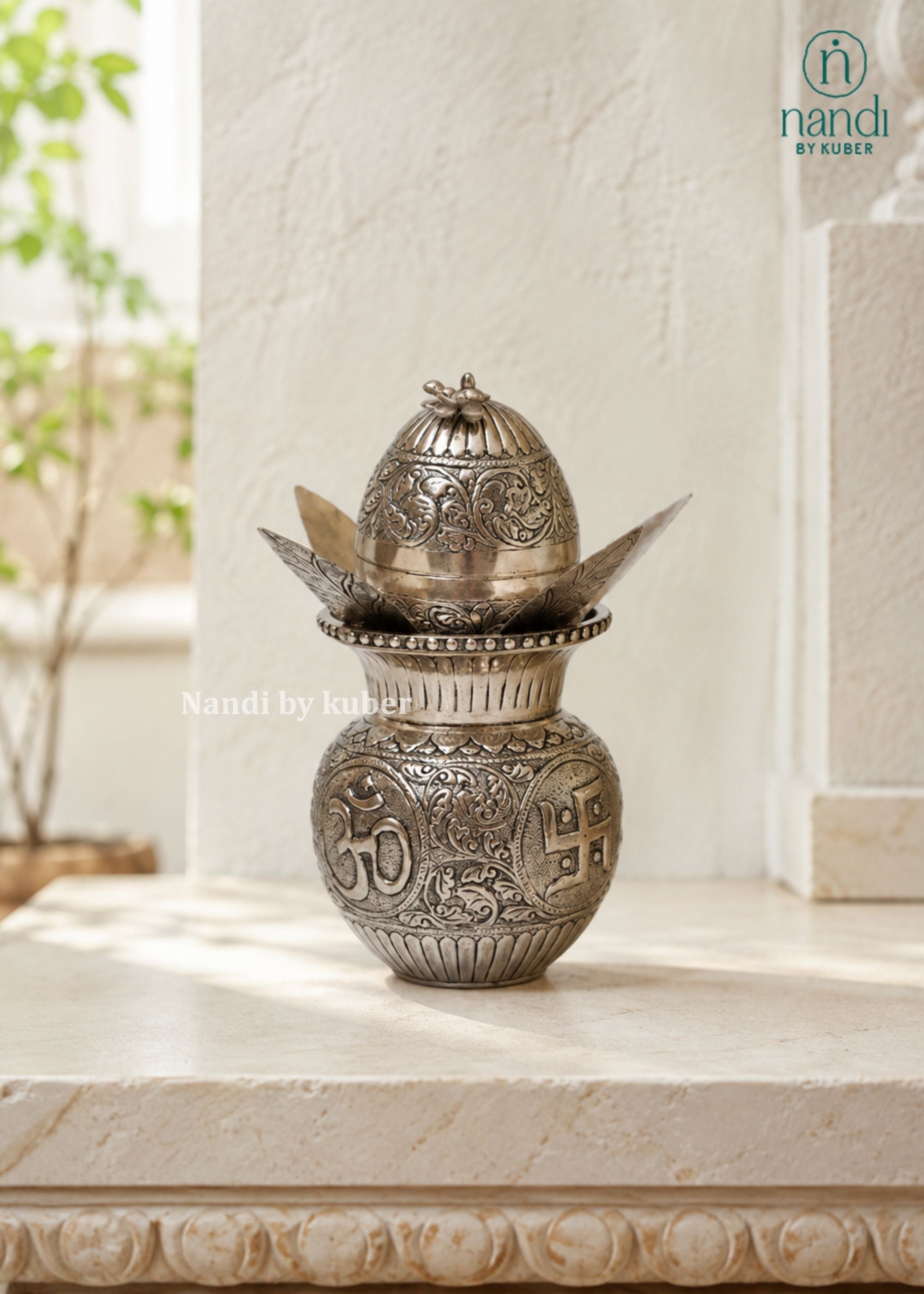 Metal Mangal Kalash - front view