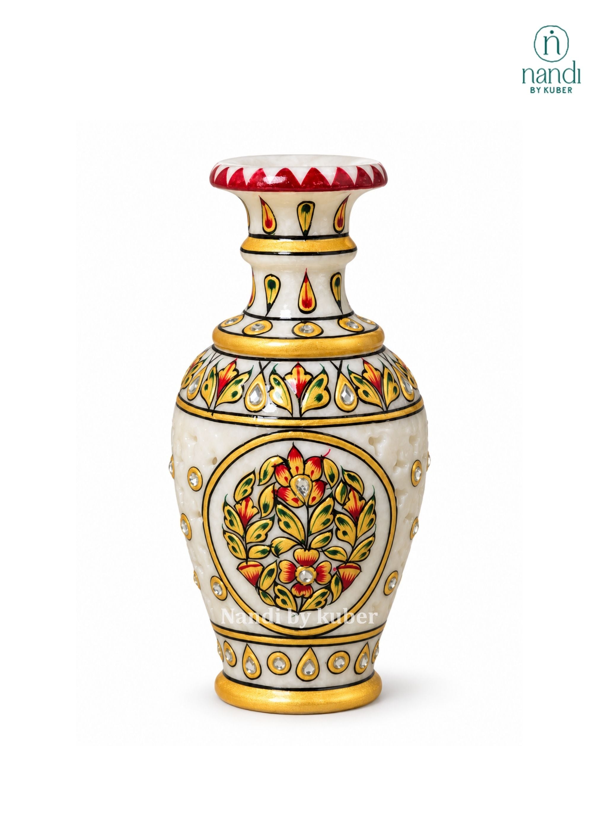 Marble Flower Vase Cut Work - angle 2