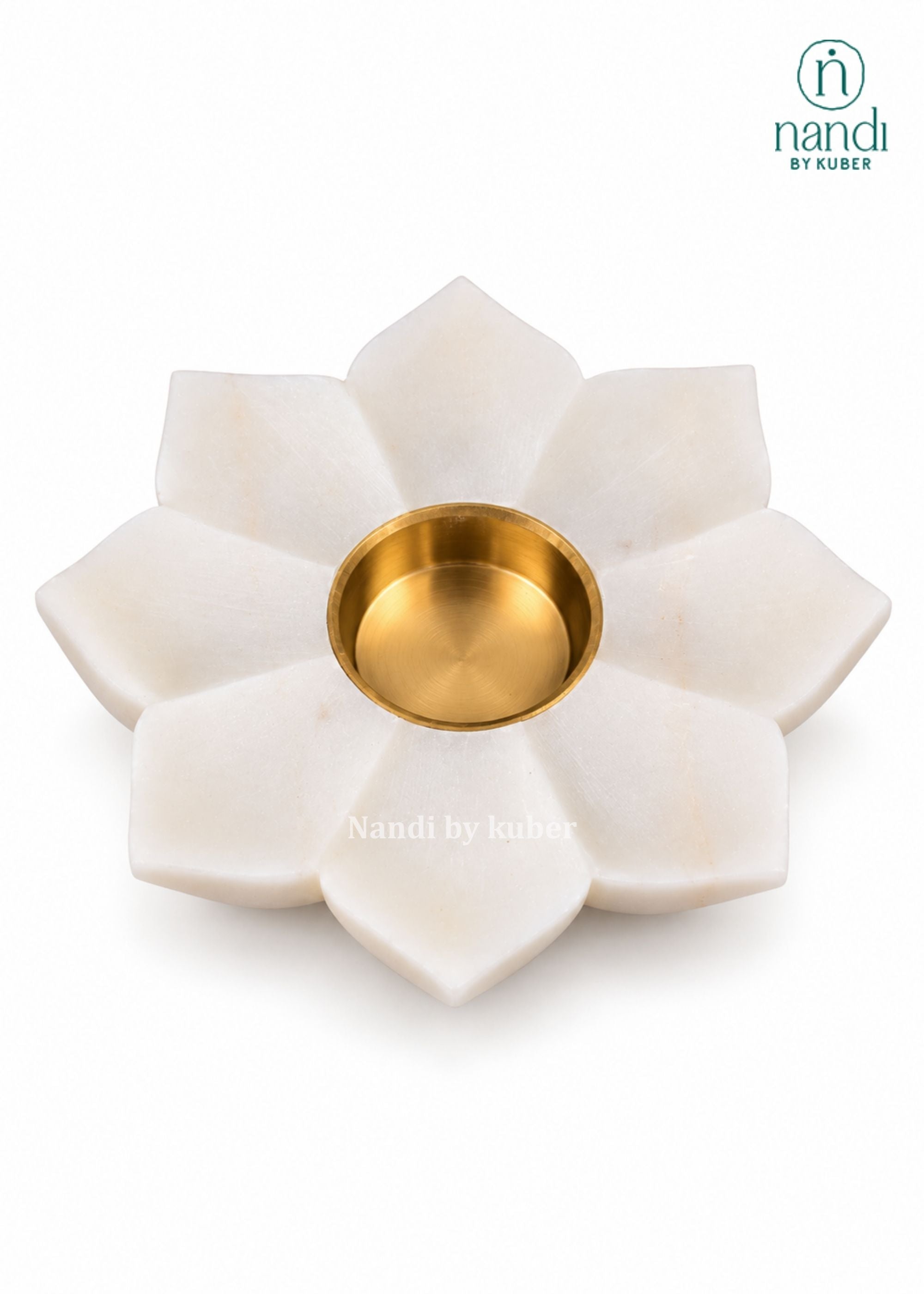 Marble Flower Candle Stand - angle 2