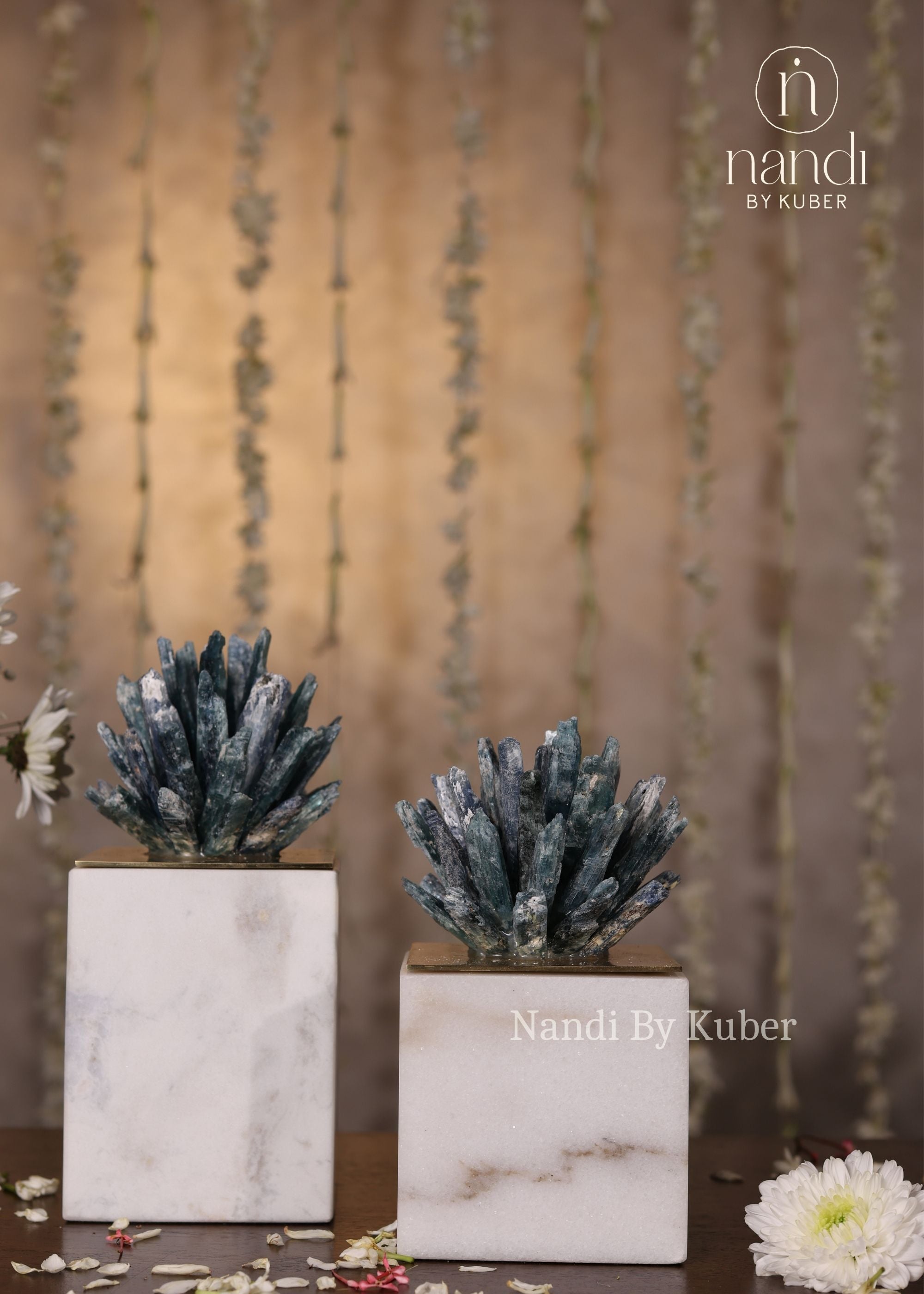 Kyanite Cluster with Marble Base Medium - side view