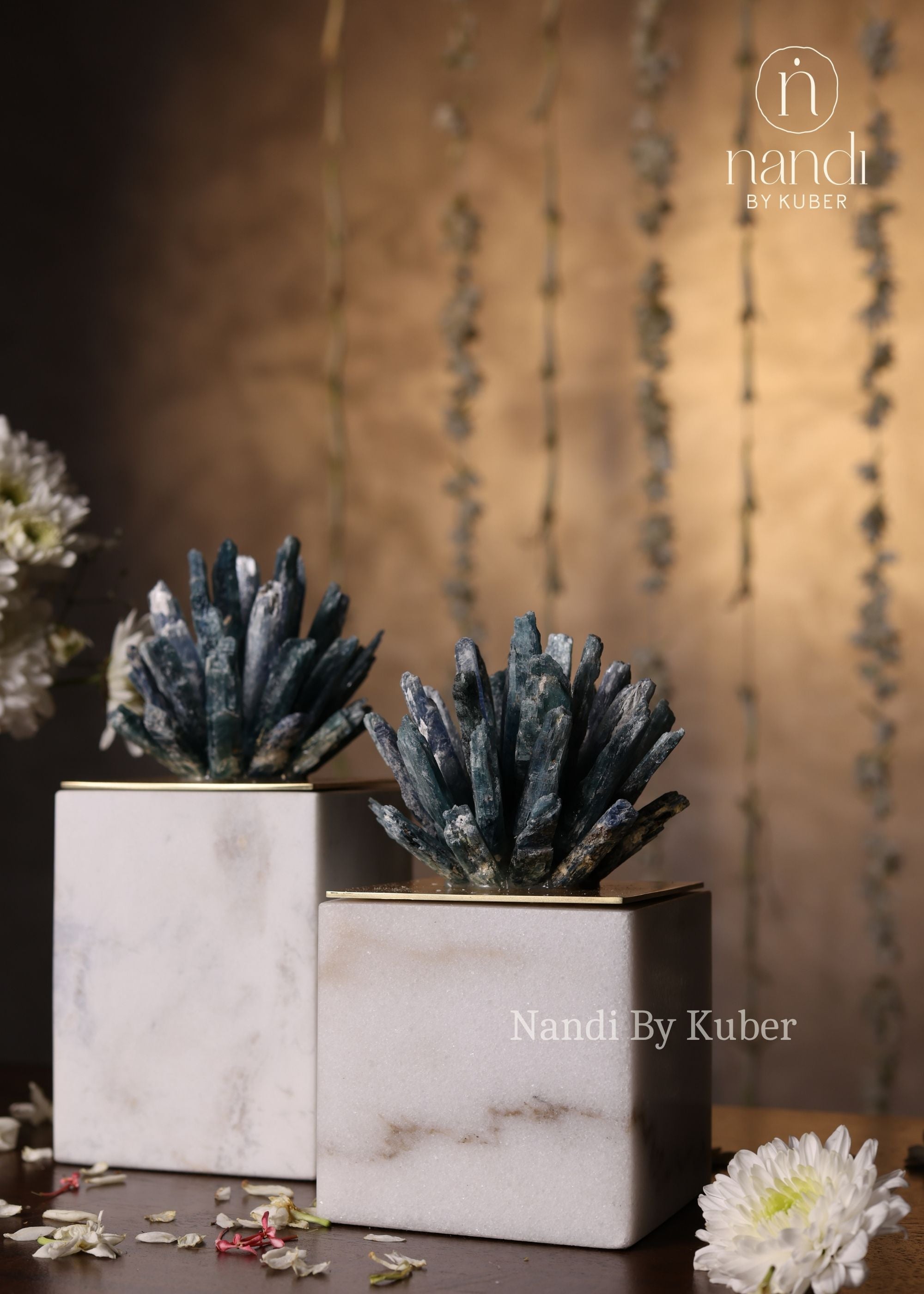 Kyanite Cluster with Marble Base Medium - detail view