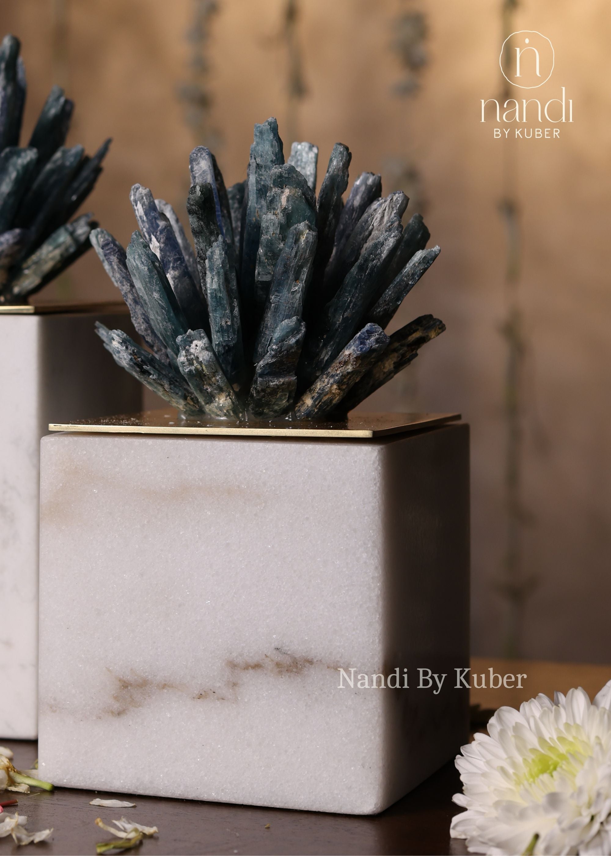 Kyanite Cluster with Marble Base Medium - lifestyle view