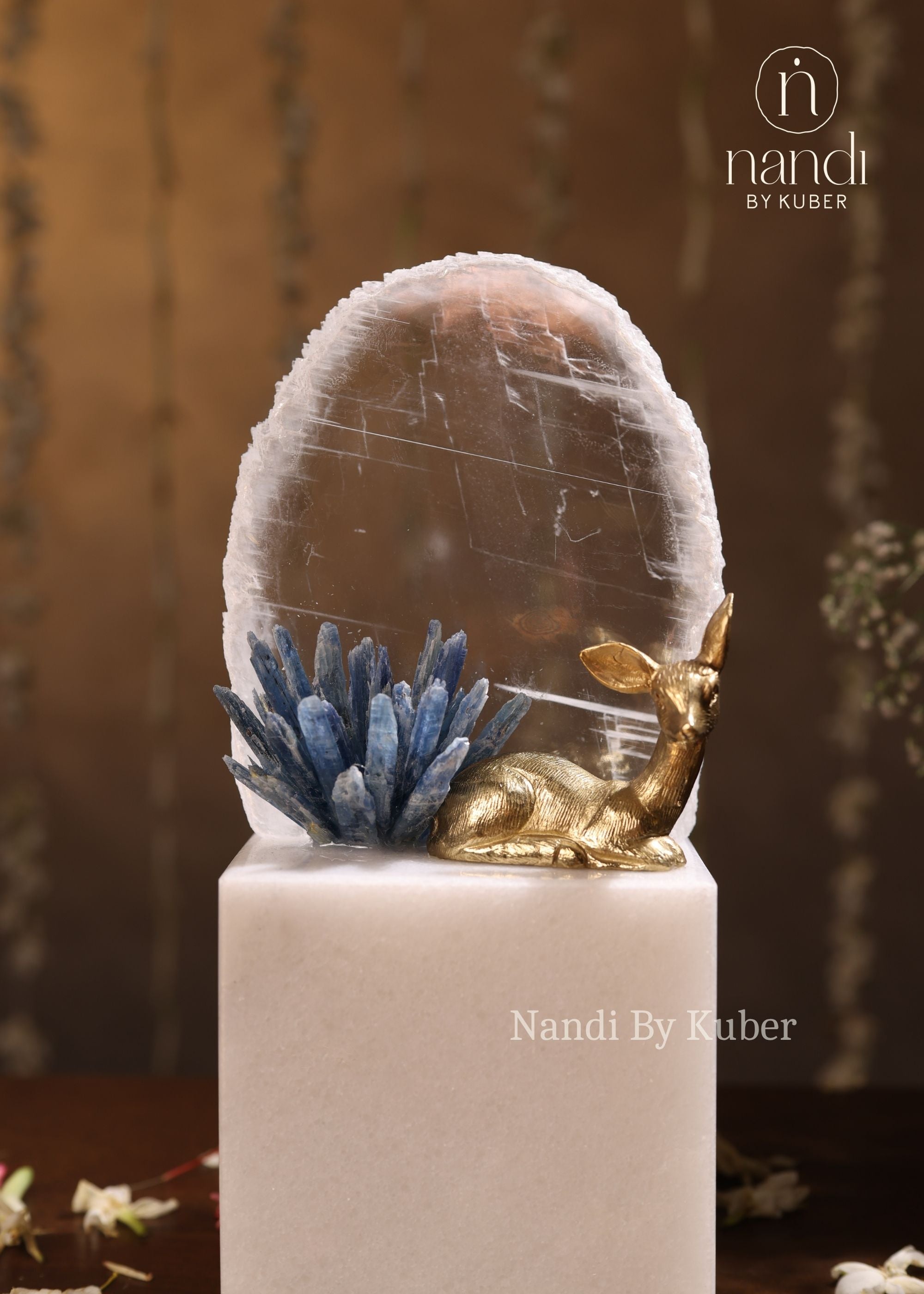 Kyanite Cluster Deer 8 inch - detail view