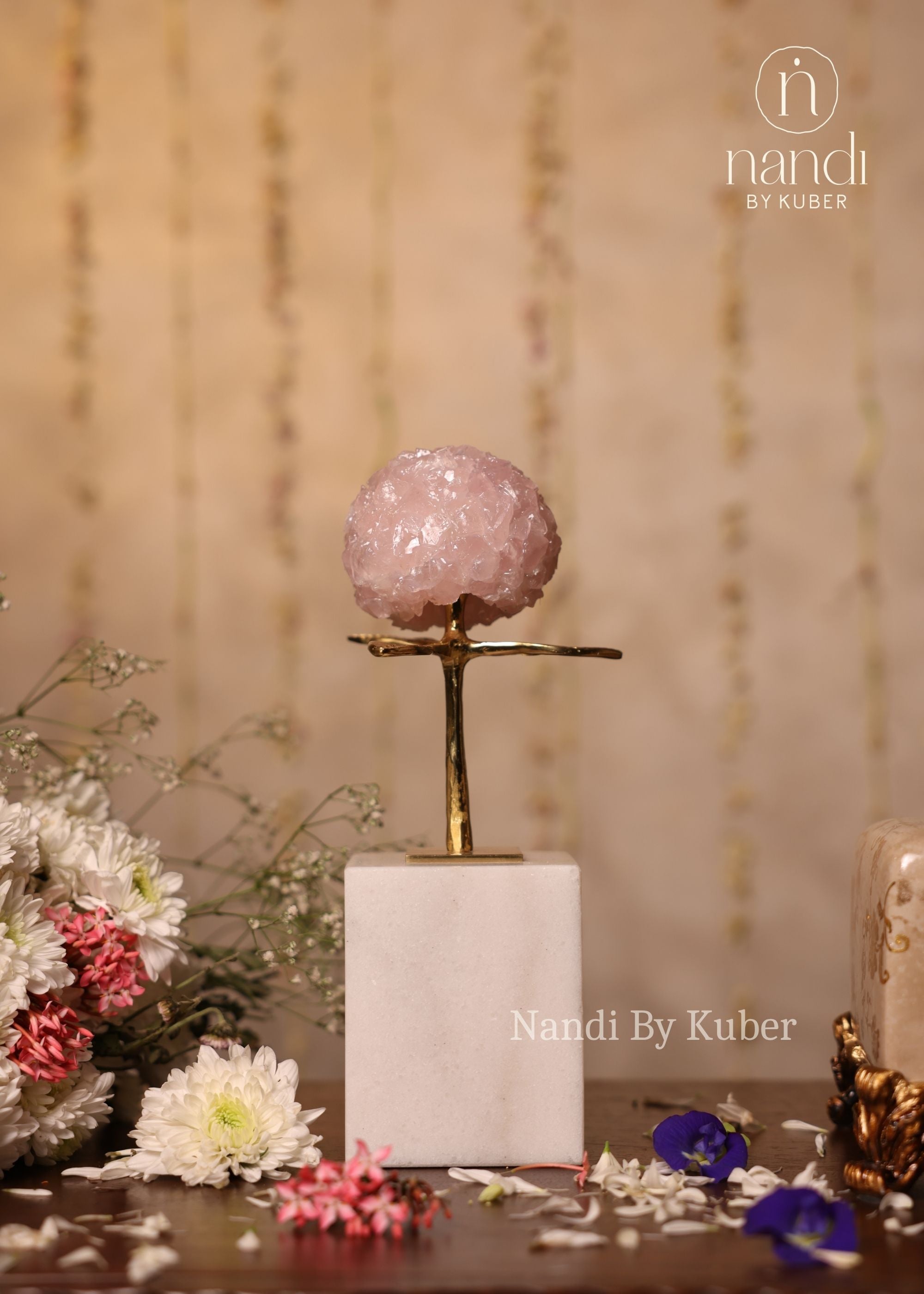 Rose Ball with Base - front view