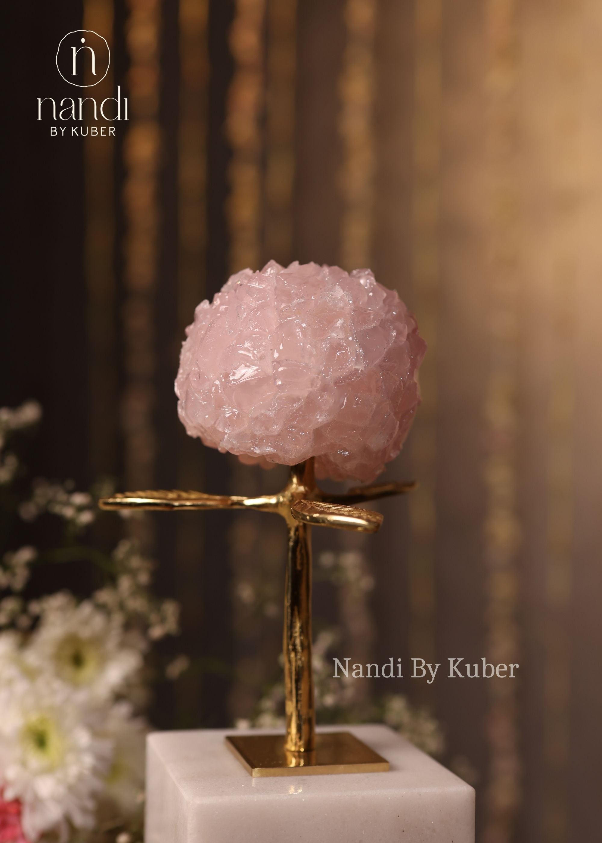 Rose Ball with Base - side view