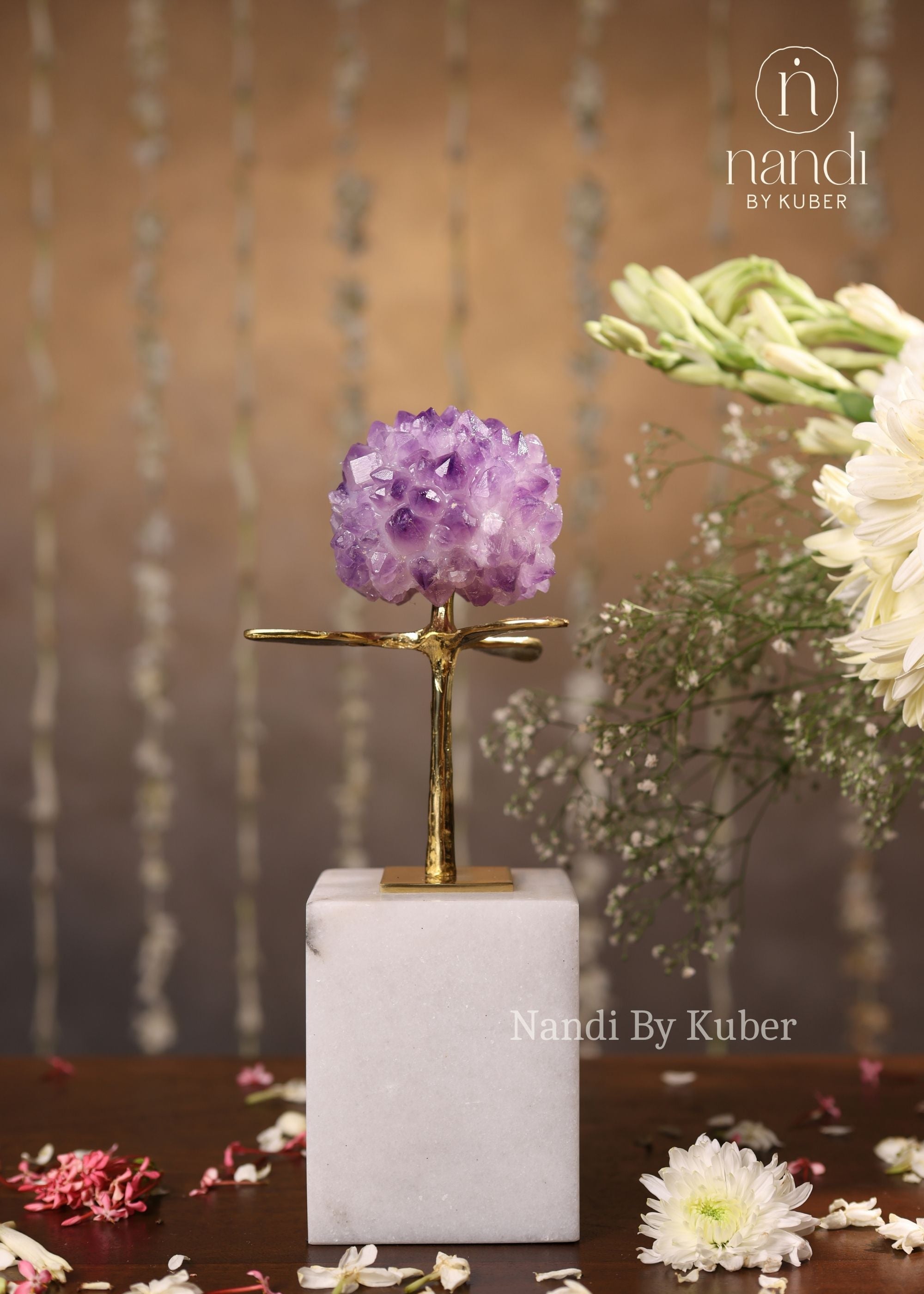 Amethyst Ball with Base - front view