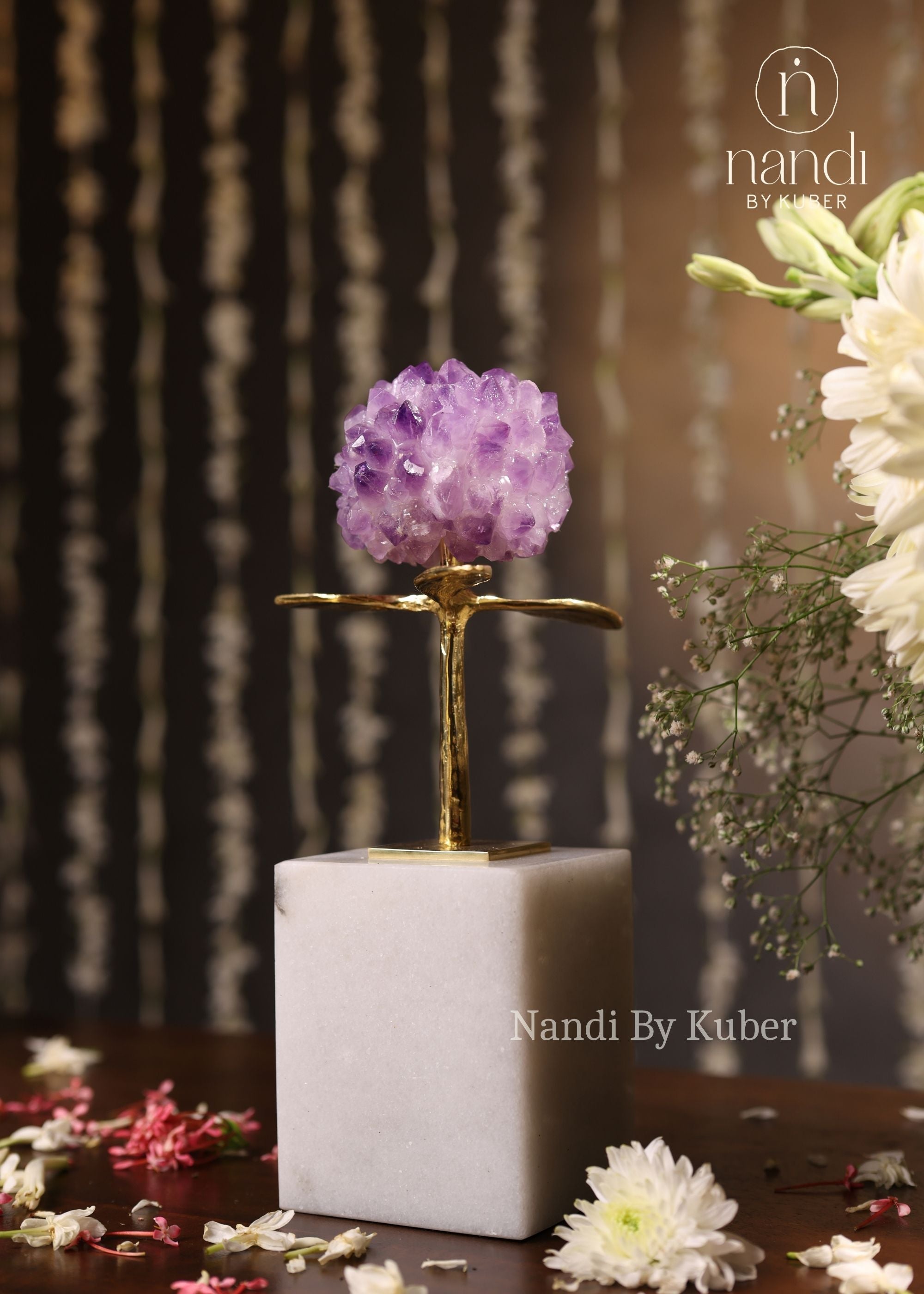 Amethyst Ball with Base - side view