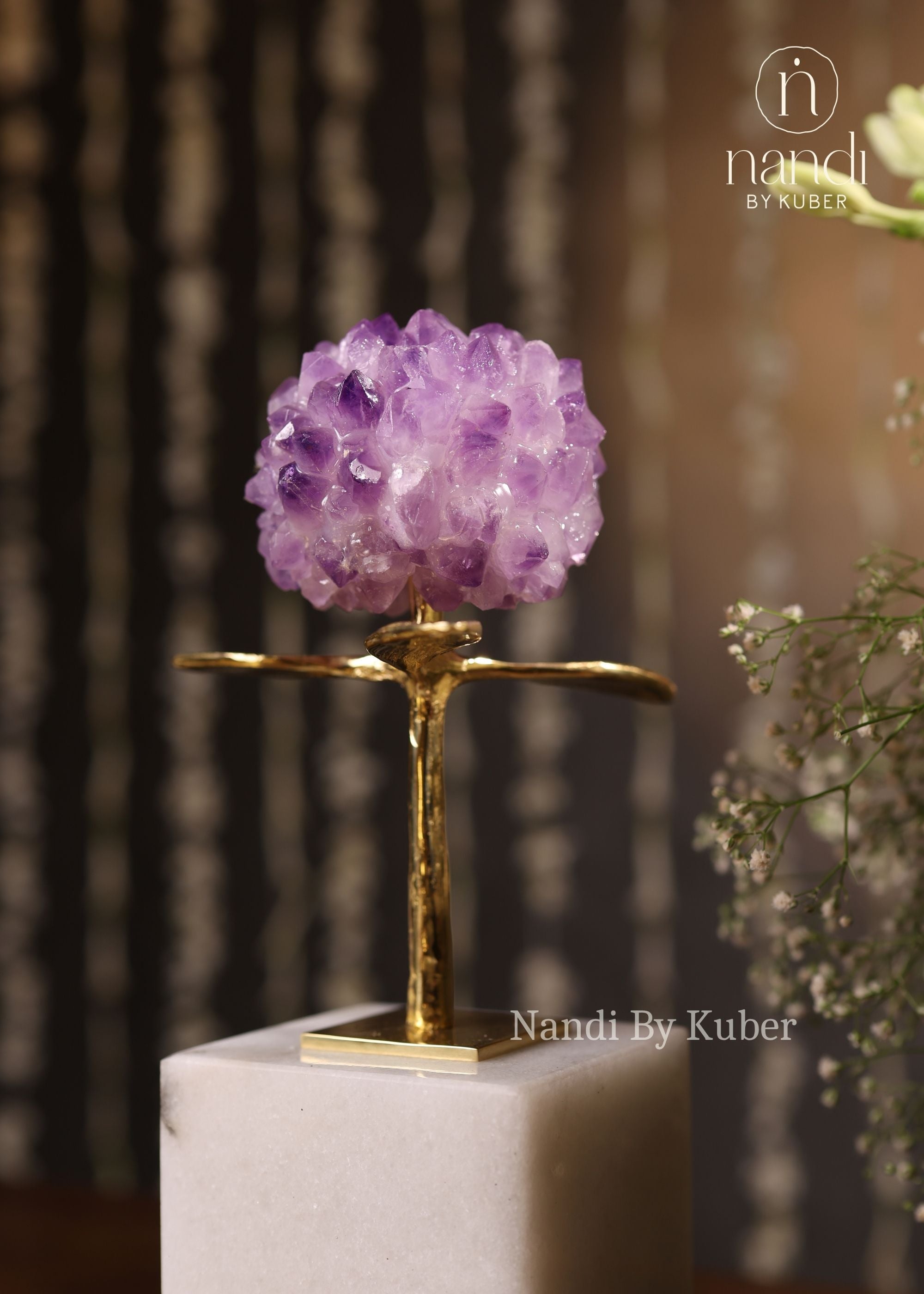Amethyst Ball with Base - detail view