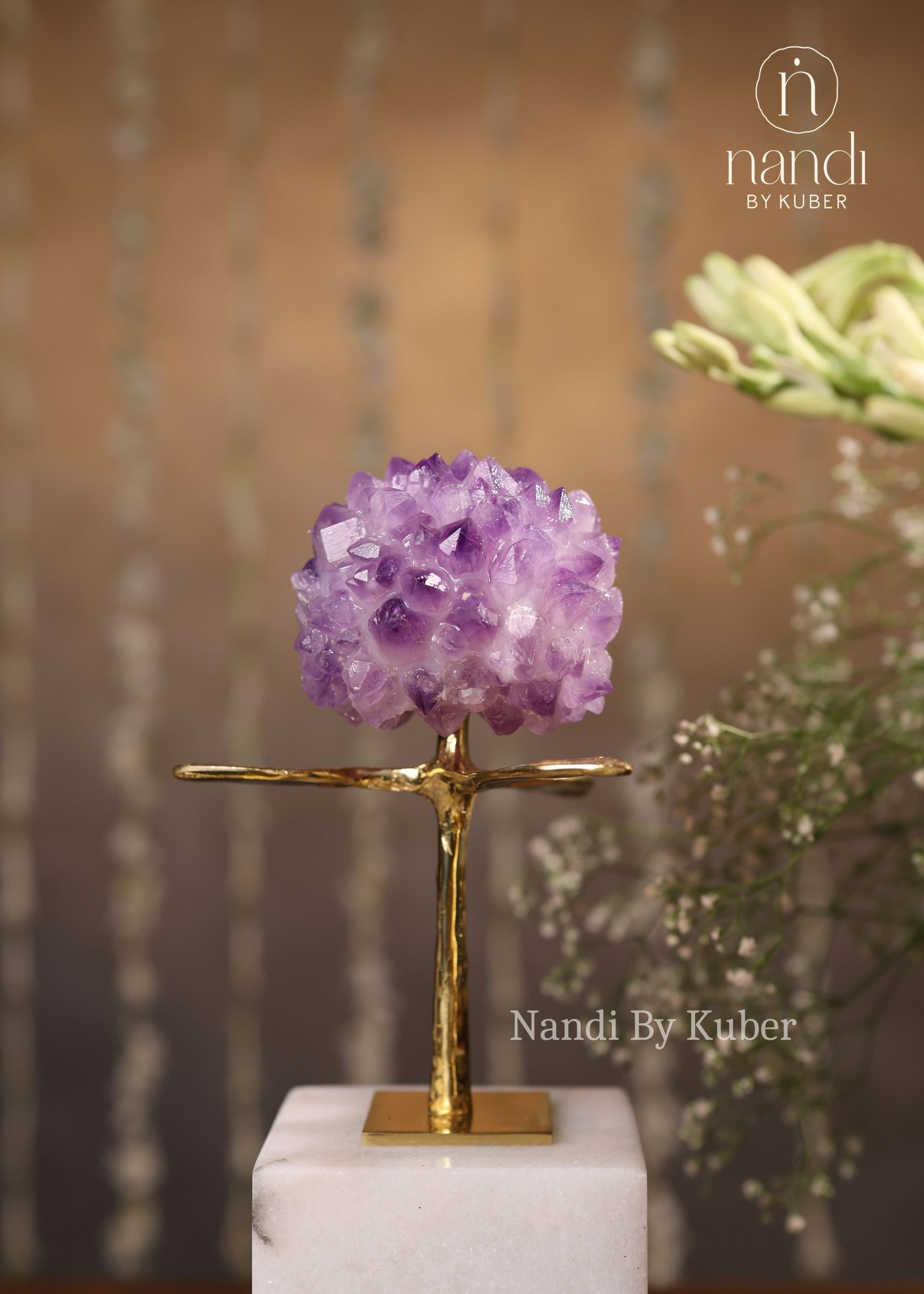 Amethyst Ball with Base - lifestyle view