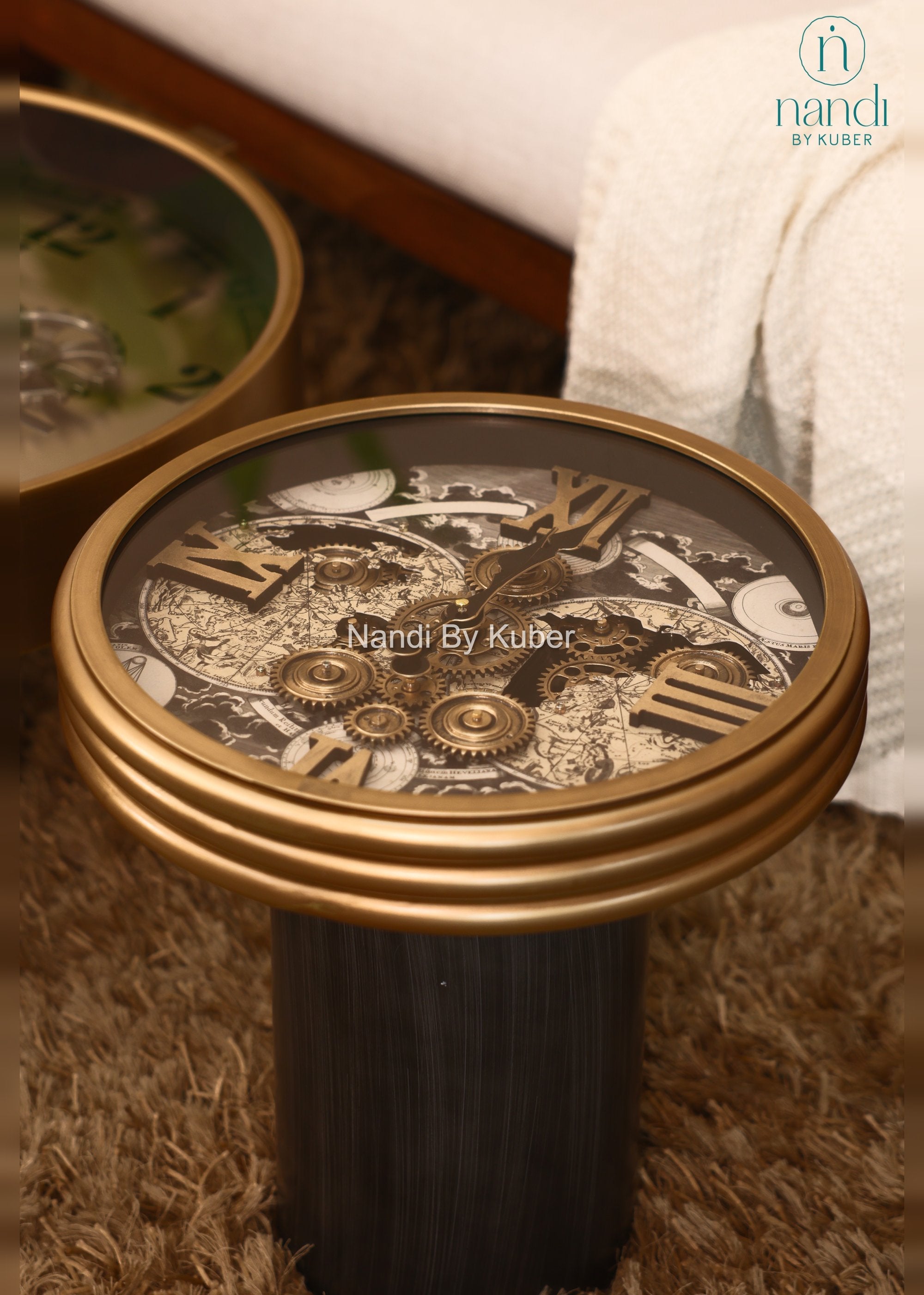 Iron Clock Coffee Table - detail view