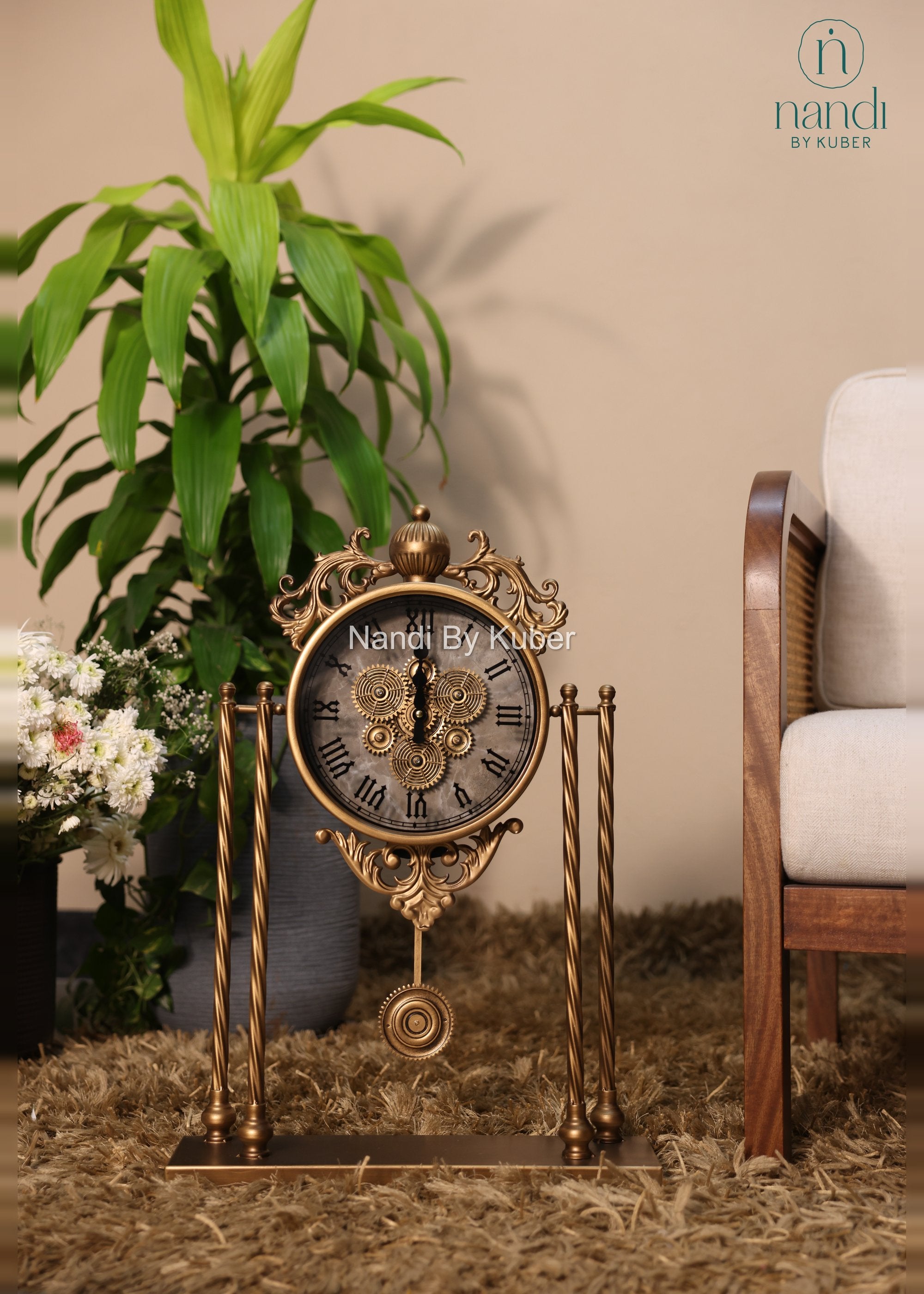 Iron Clock With Stand - front view