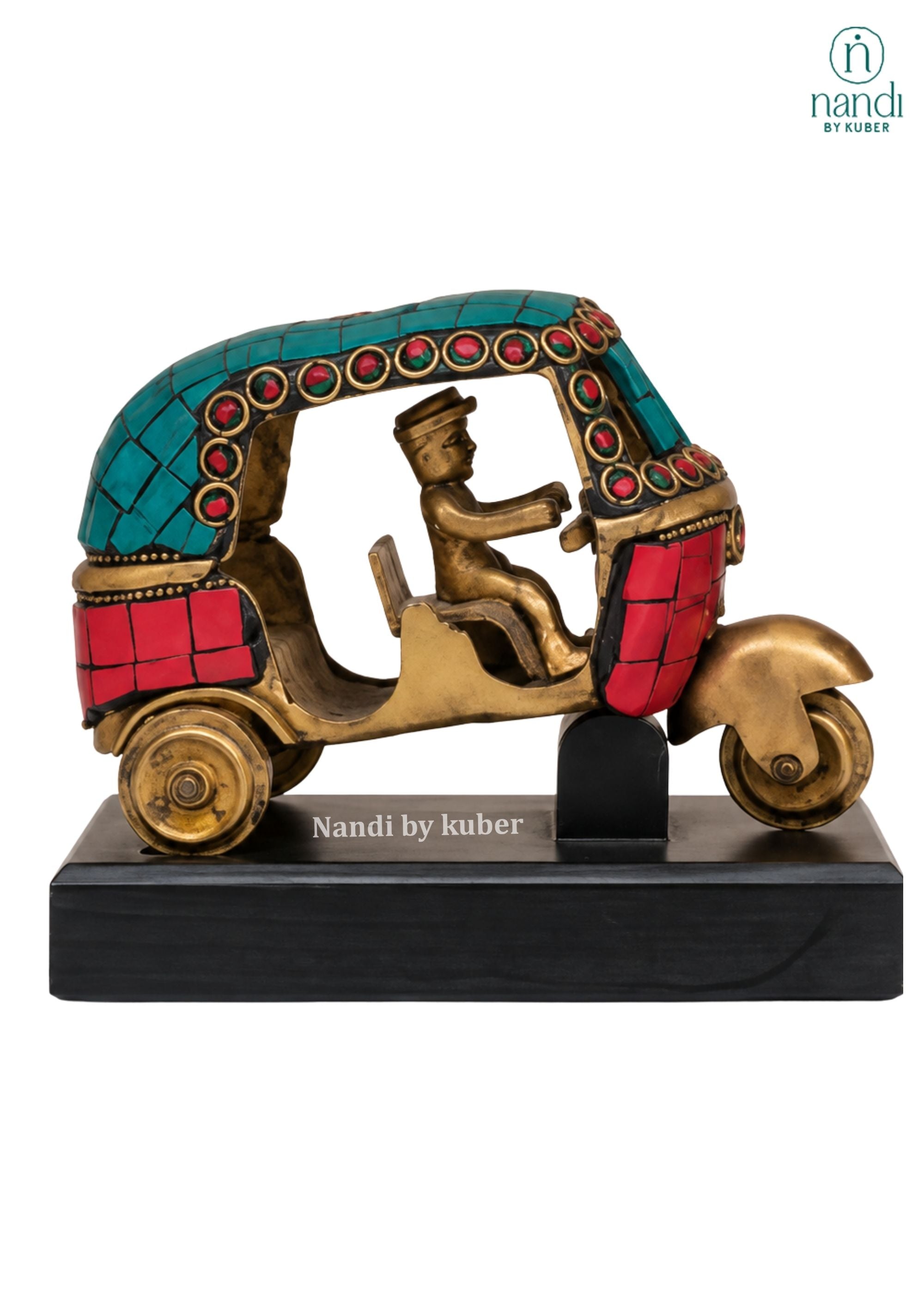 Auto Stone Embellished Indian Tuk Tuk - detail view