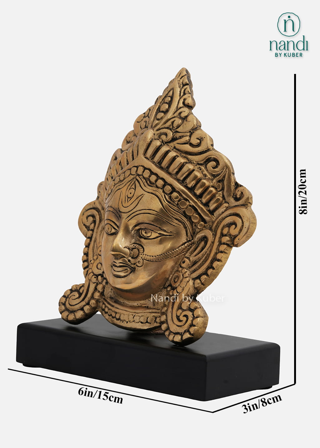 Brass Durga Face