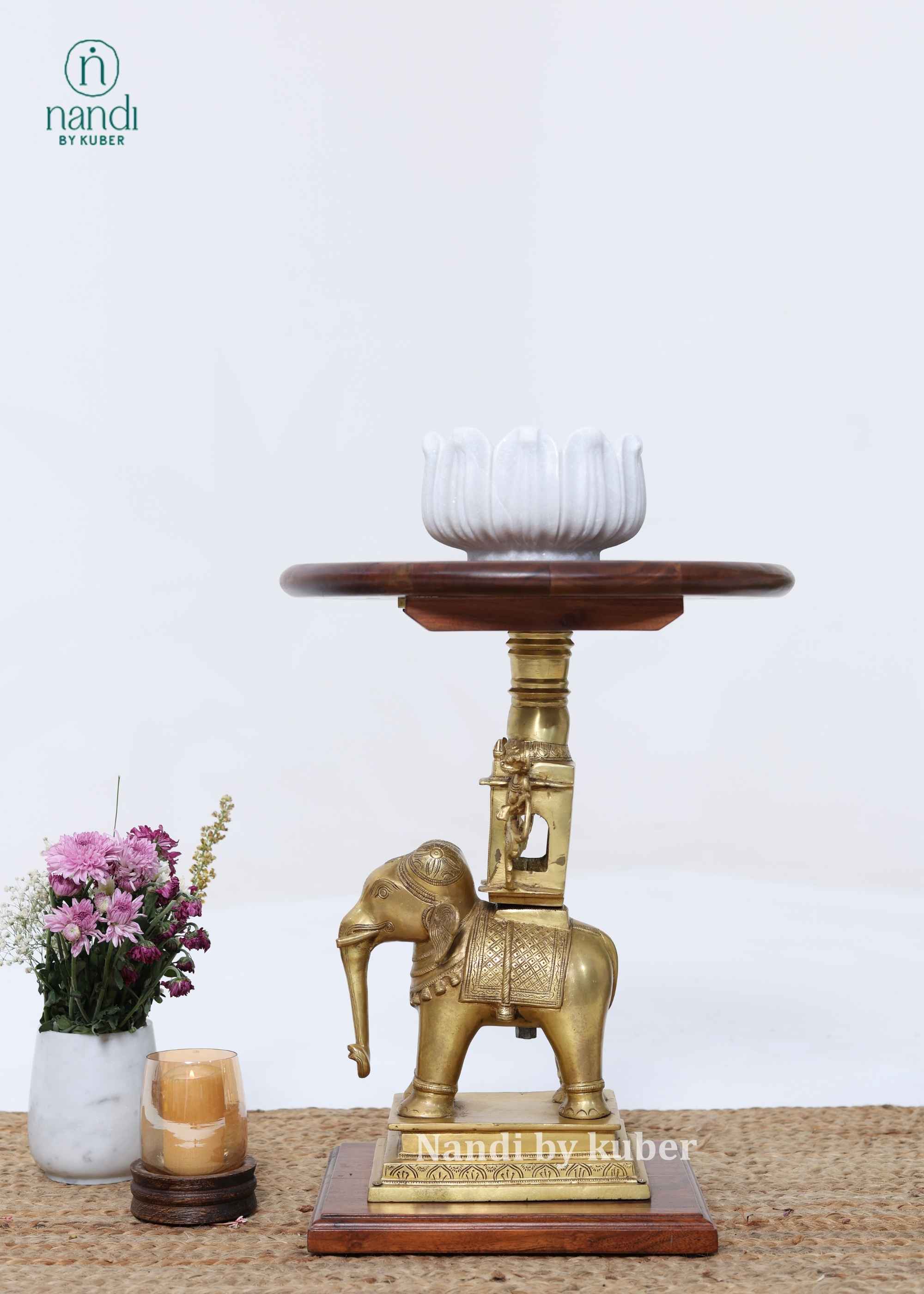 Brass Elephant Table - lifestyle view