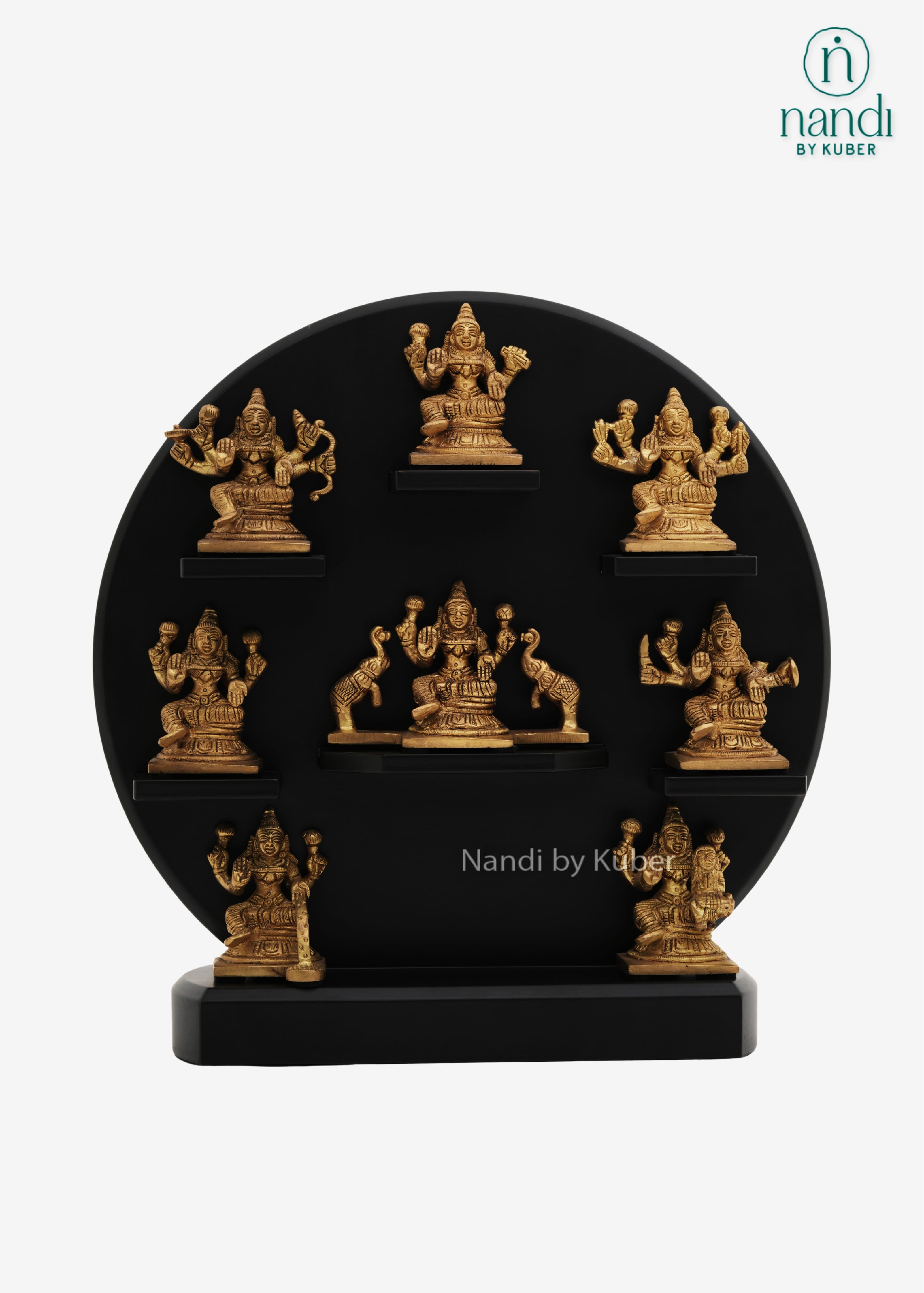 Brass Asht Laxmi Frame Round