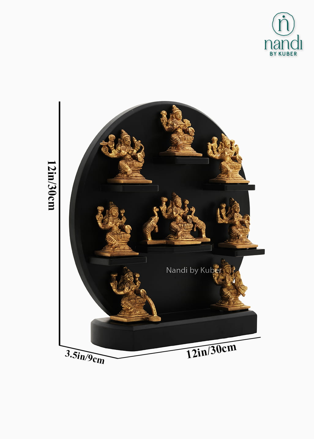 Brass Asht Laxmi Frame Round