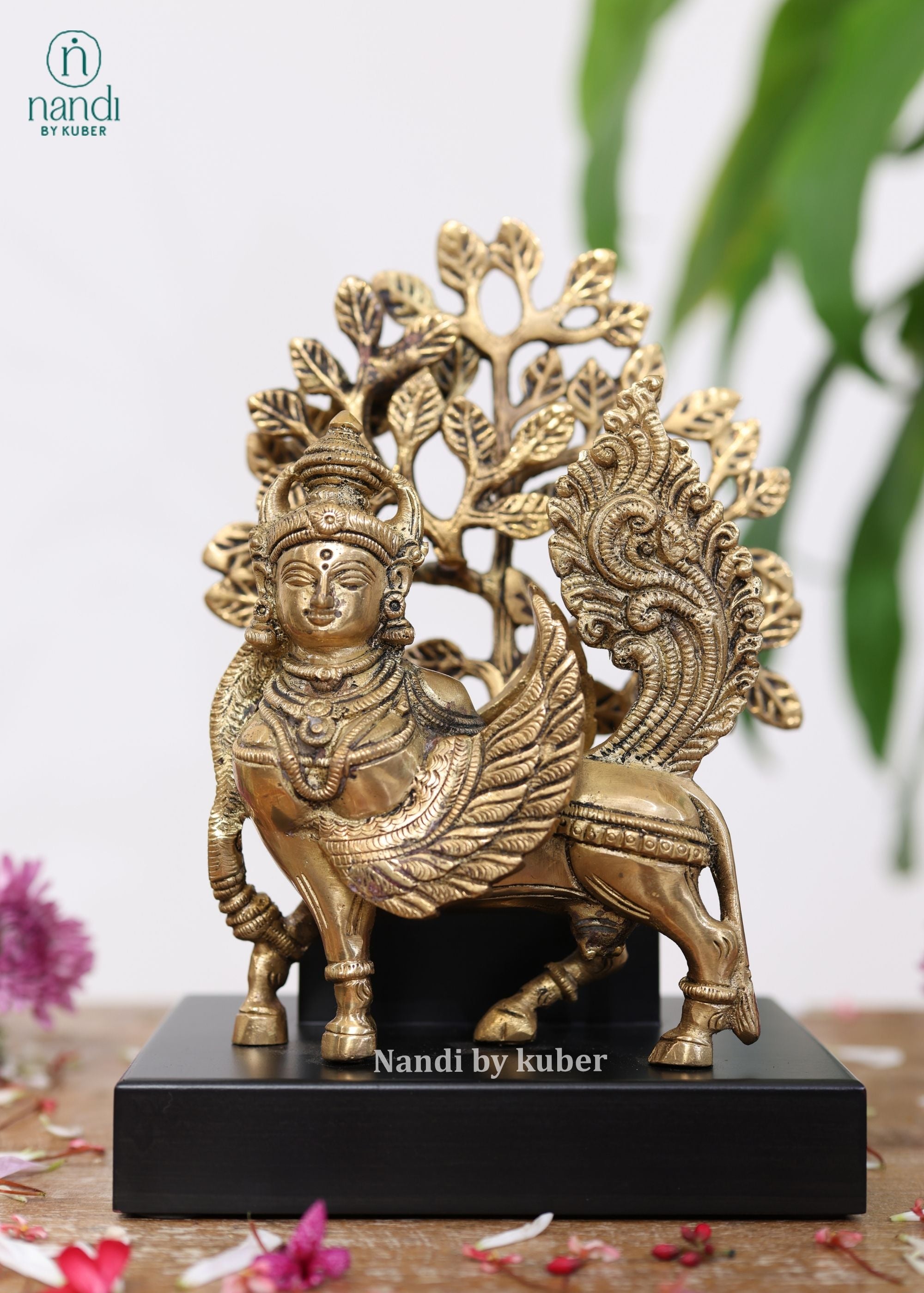 Brass Kamdhenu With Kalpvruksh - side view