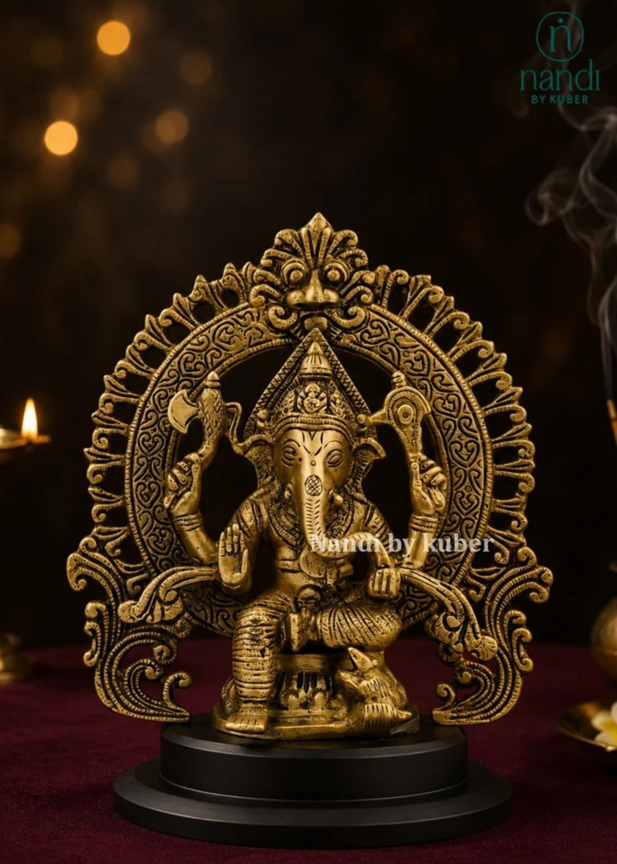 Brass Ganesha Arch with Base