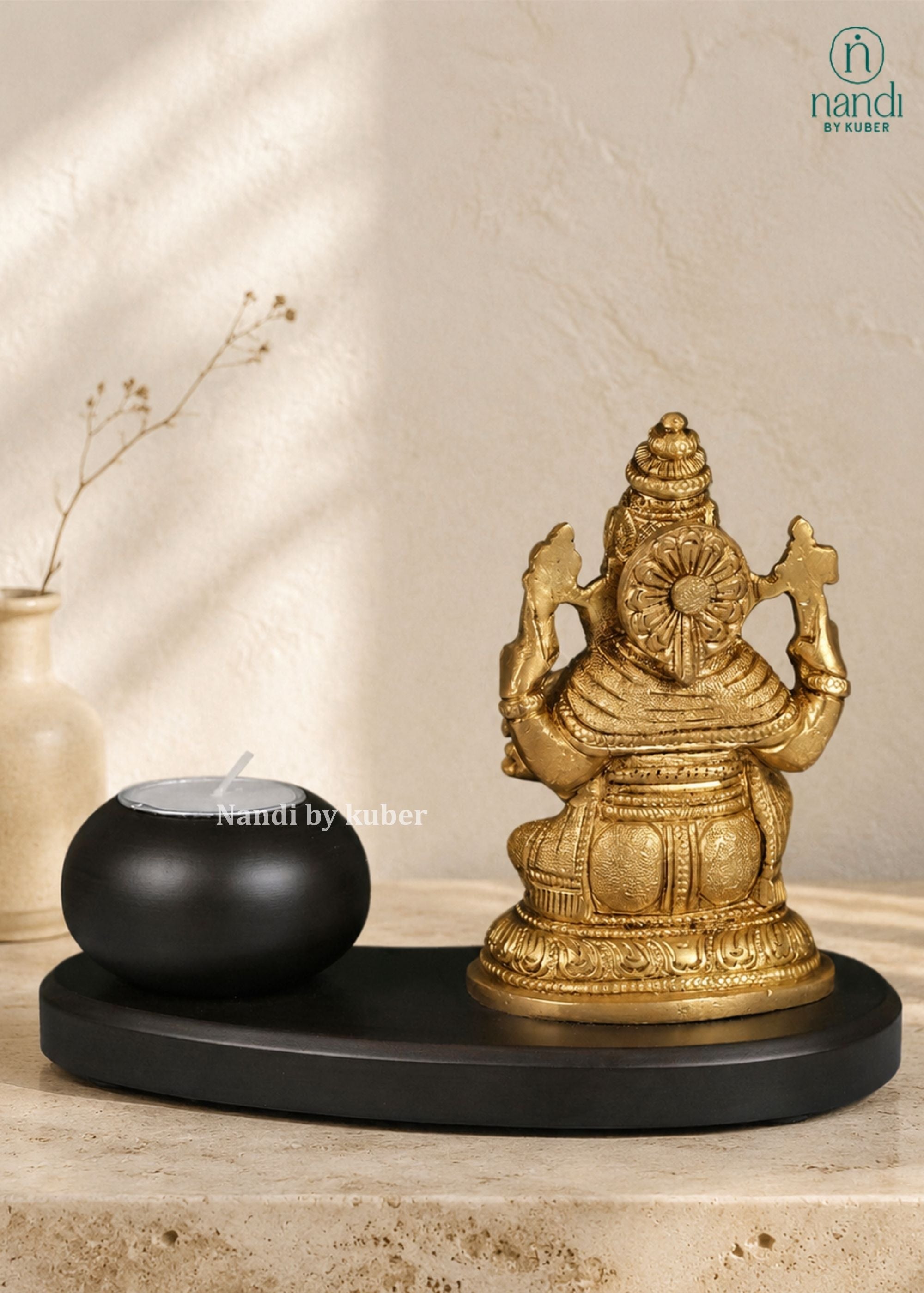 Brass Ganesha with T-Lite - lifestyle view