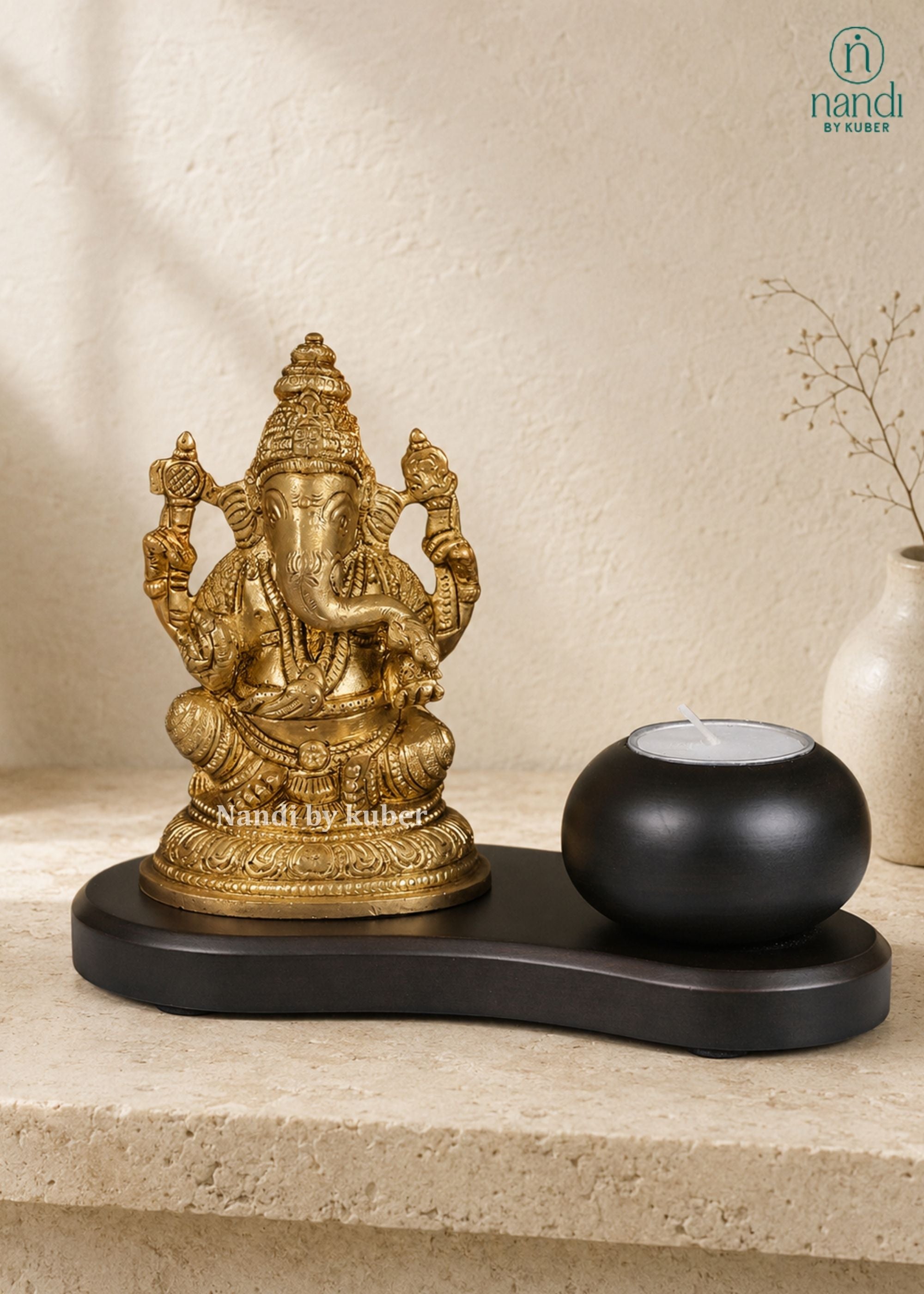 Brass Ganesha with T-Lite - additional view