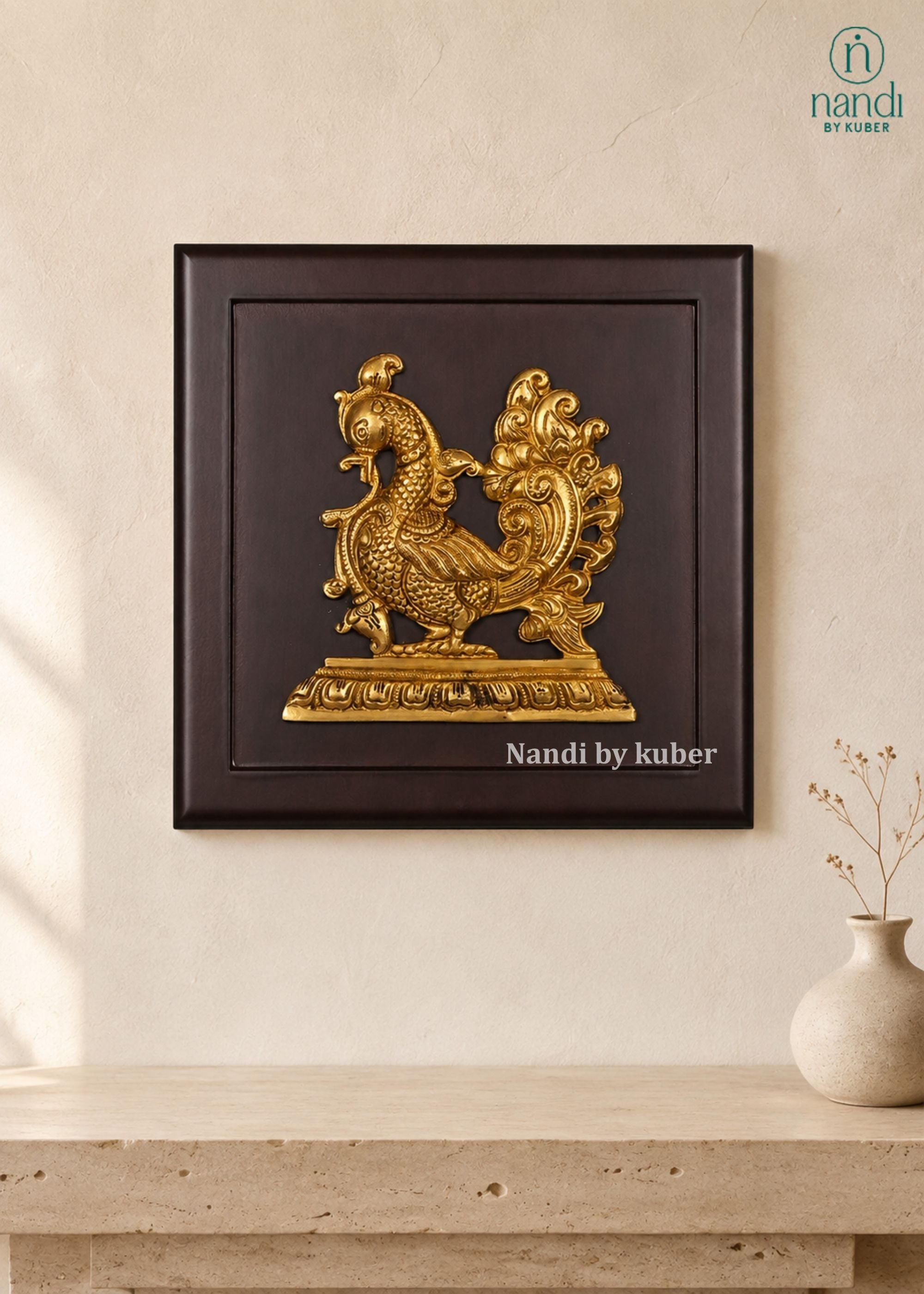 Brass Annam With Frame - detail view
