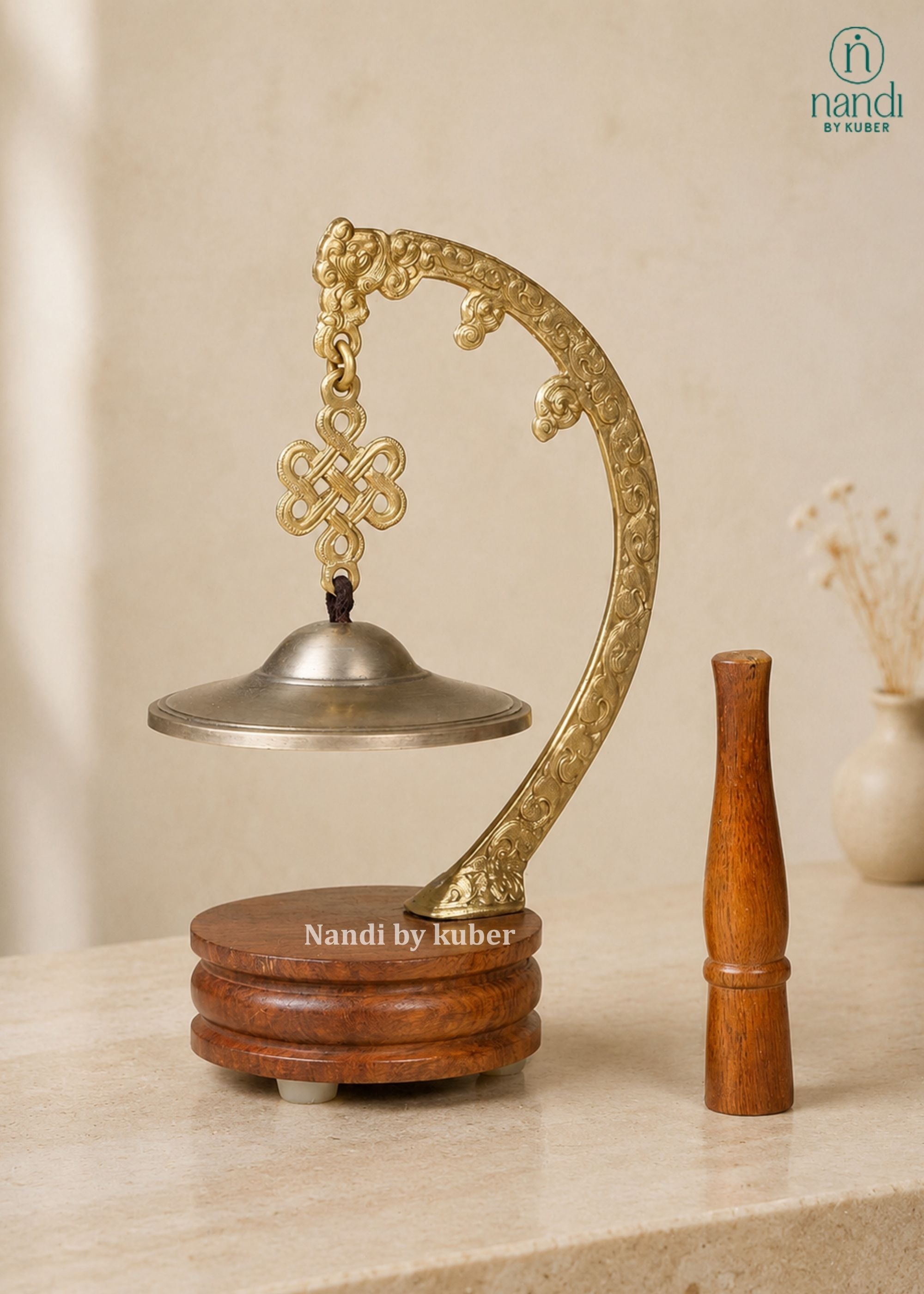 Brass Dinner Bell - side view