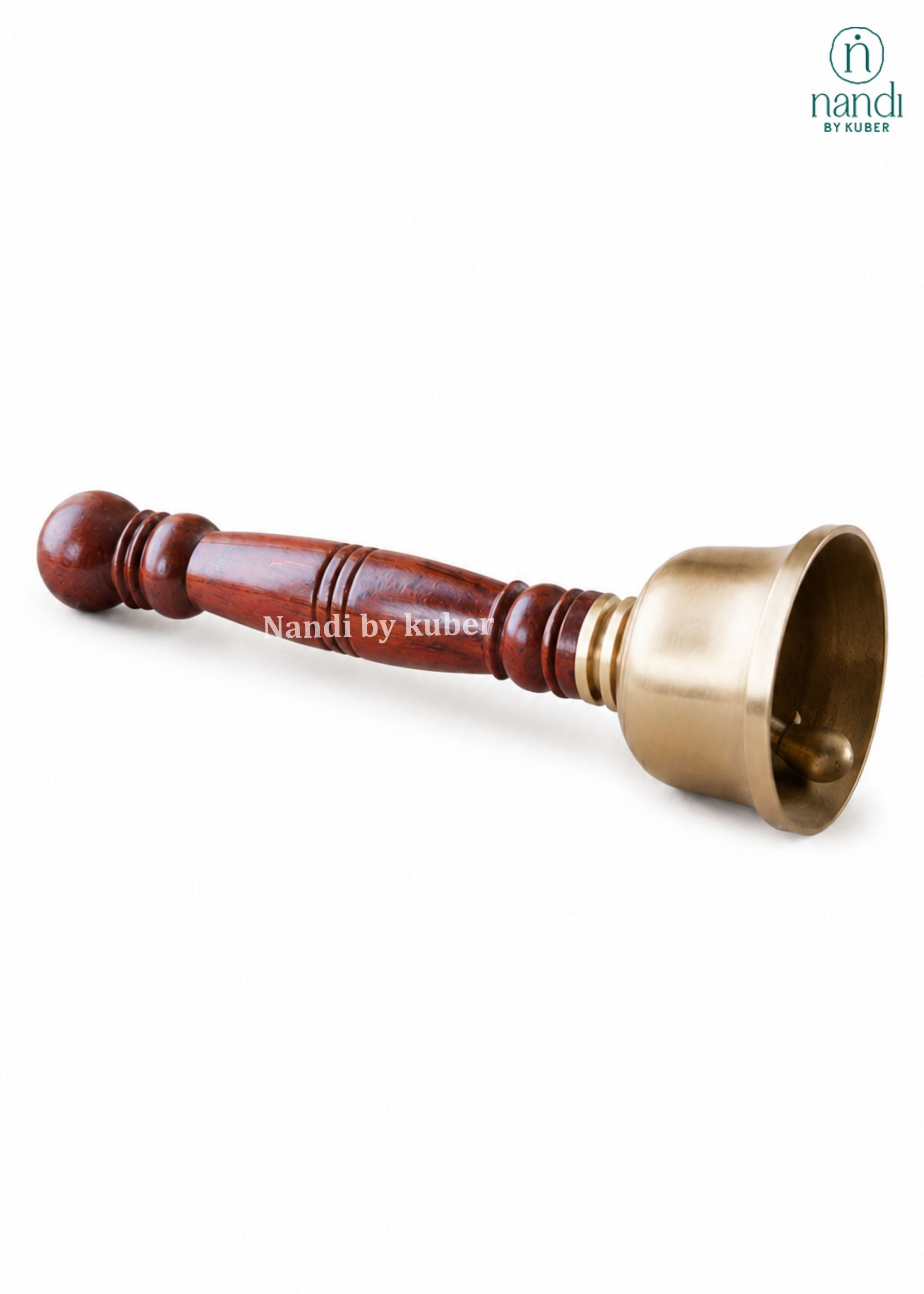 Bell with Wooden Handle - front view