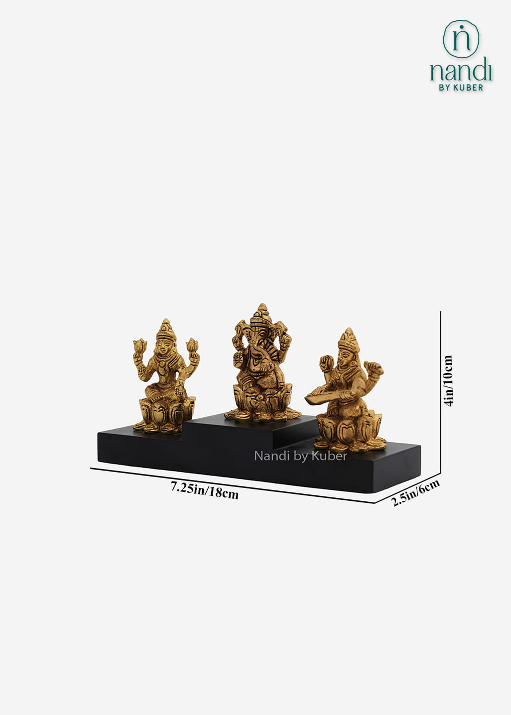 Brass Ganesha Laxmi Saraswati