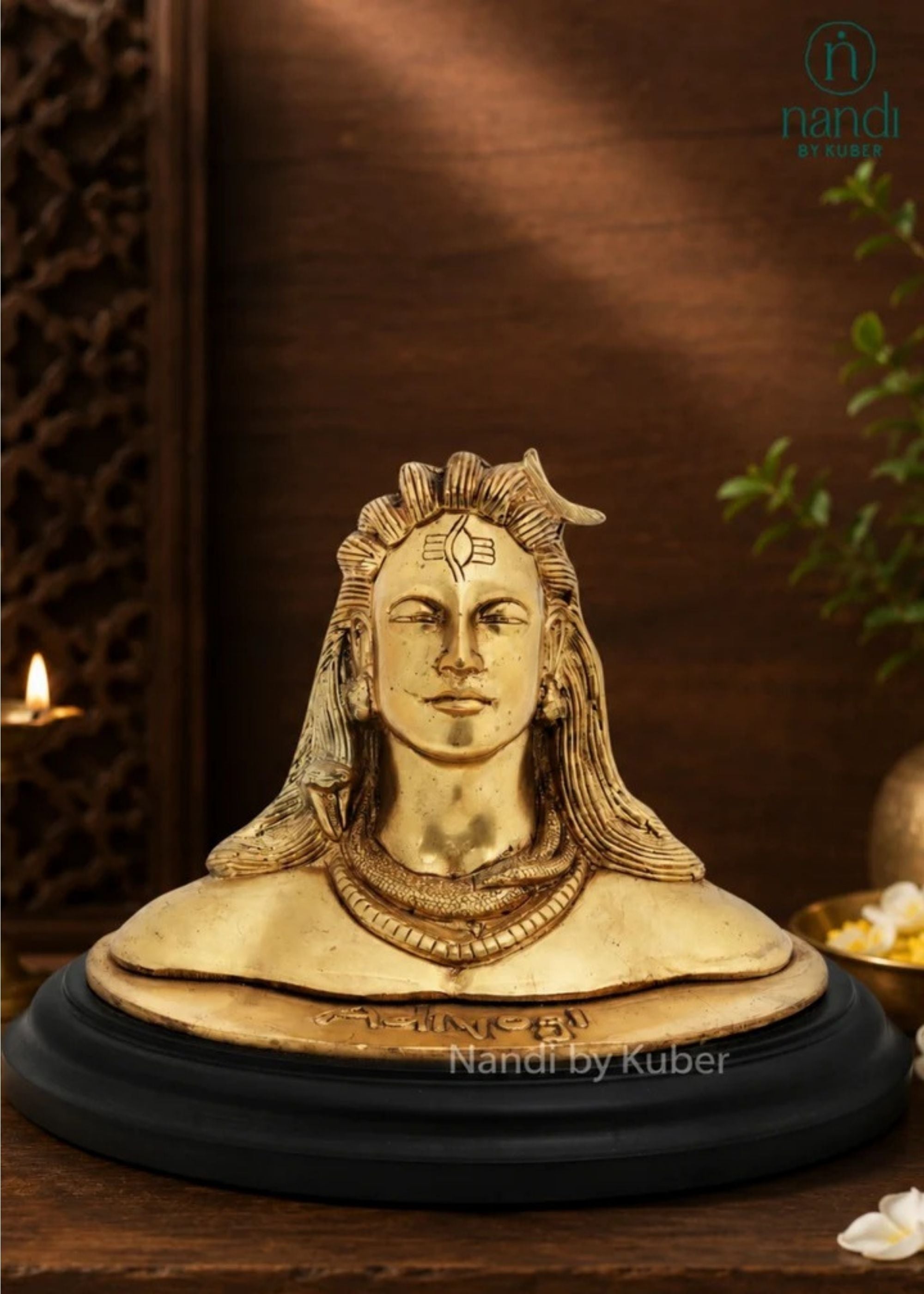 Brass Adiyogi with Base