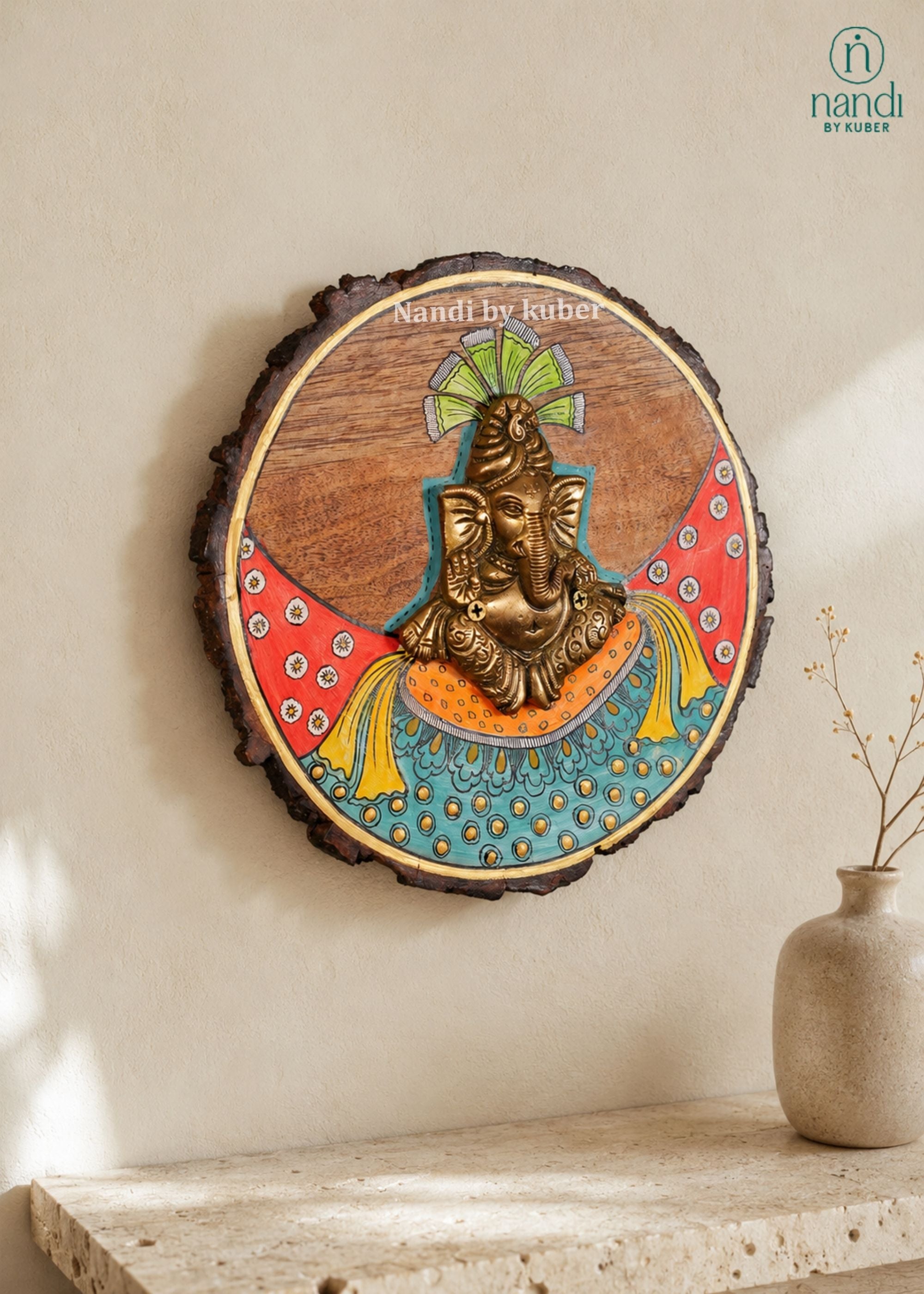 Brass Ganesh Pagdi - side view
