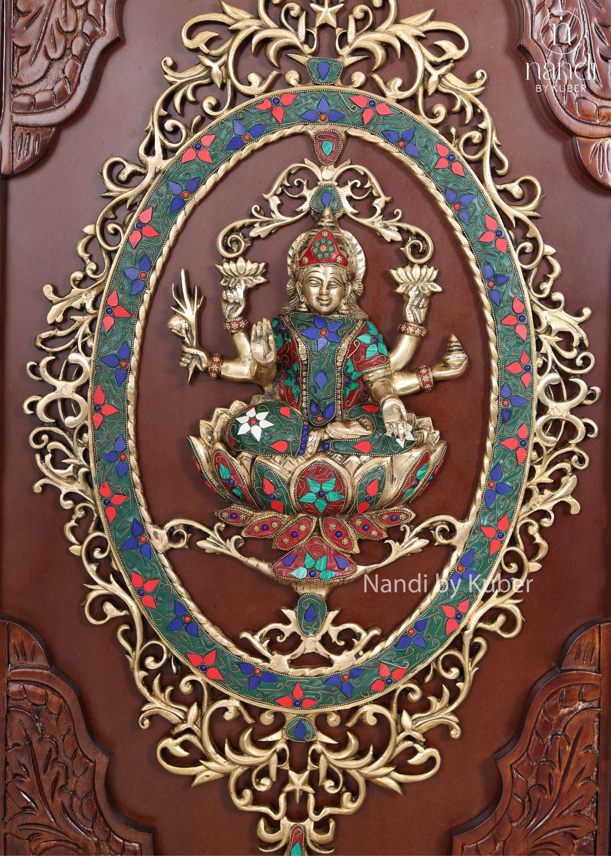 Brass Laxmi Wooden Frame