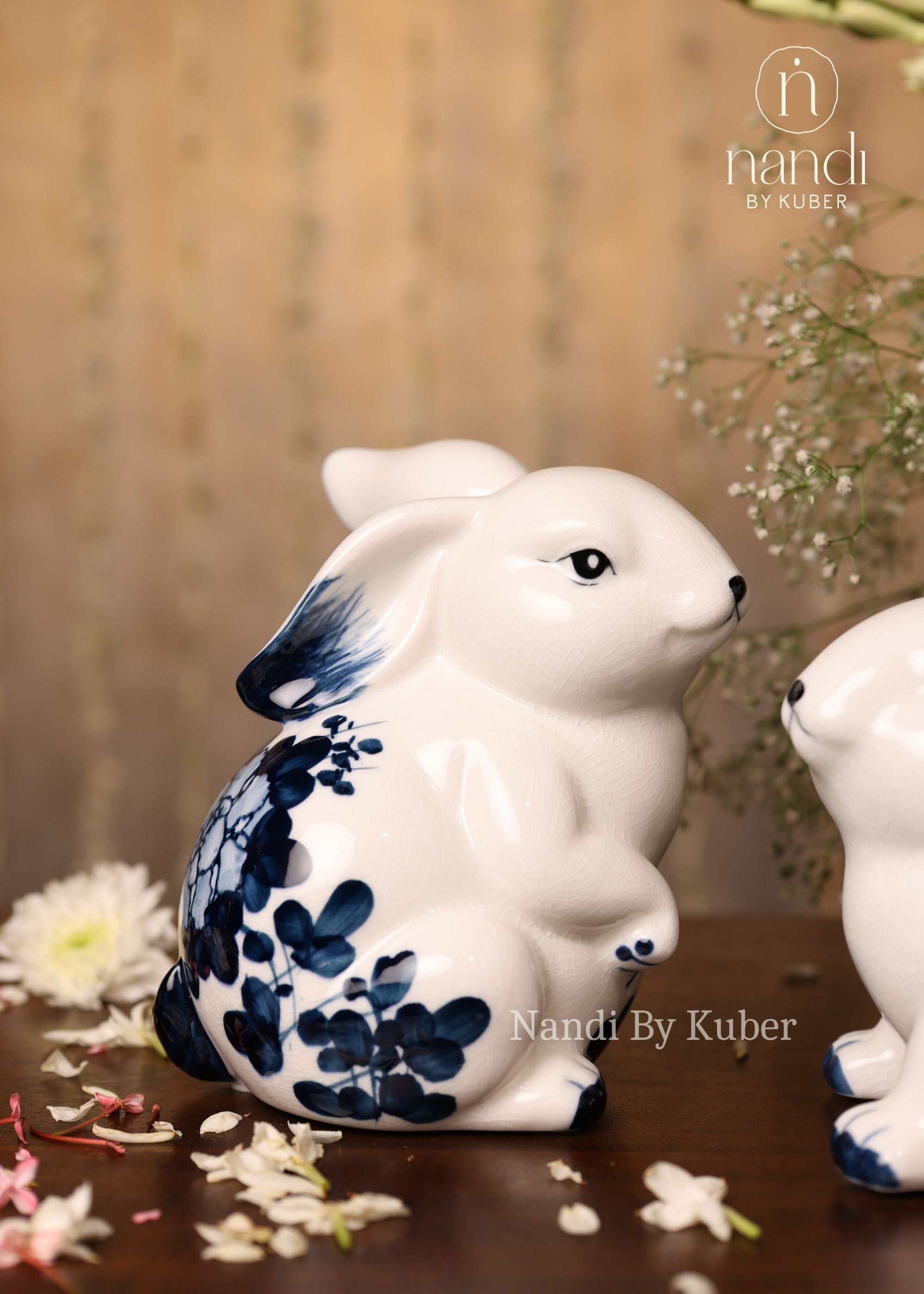 Ceramic Rabbit Set of 2 - front view