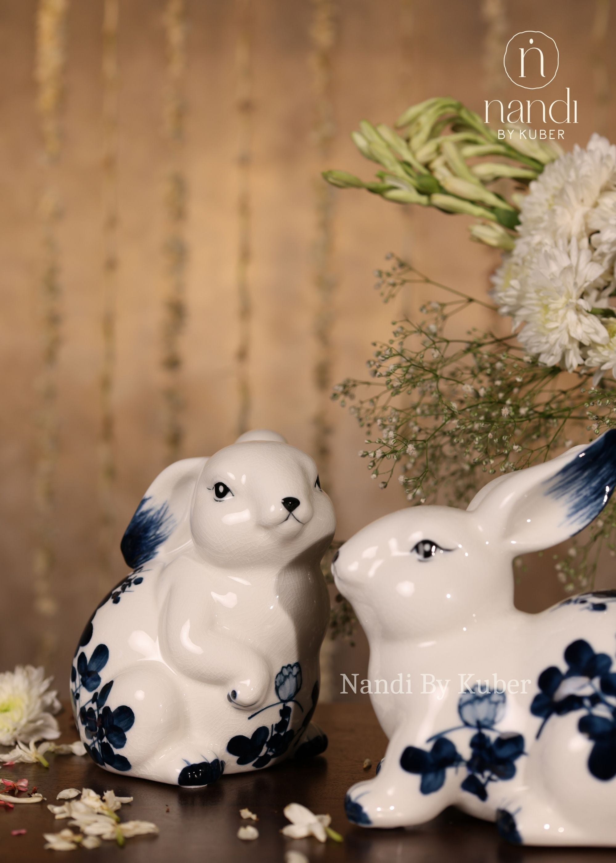 Ceramic Rabbit Set of 2 - detail view