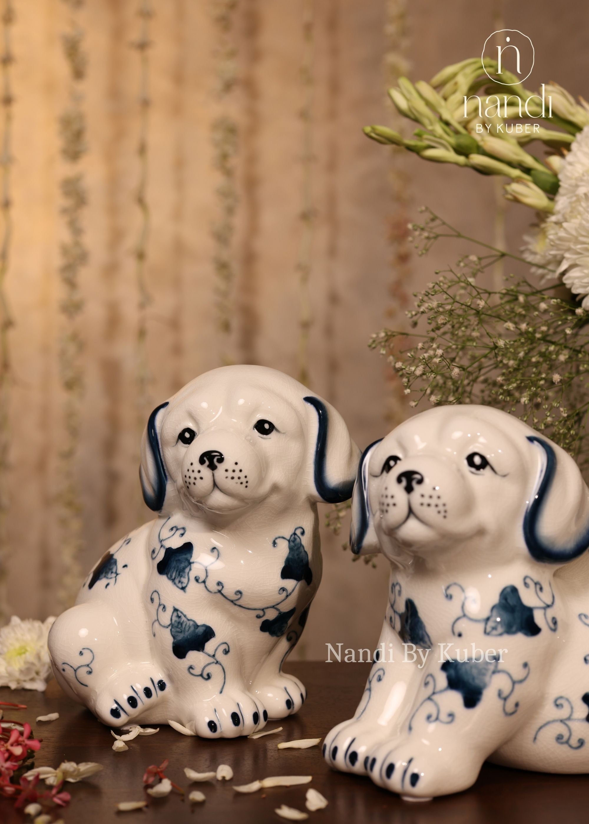 Ceramic Dog Set of 2 - side view