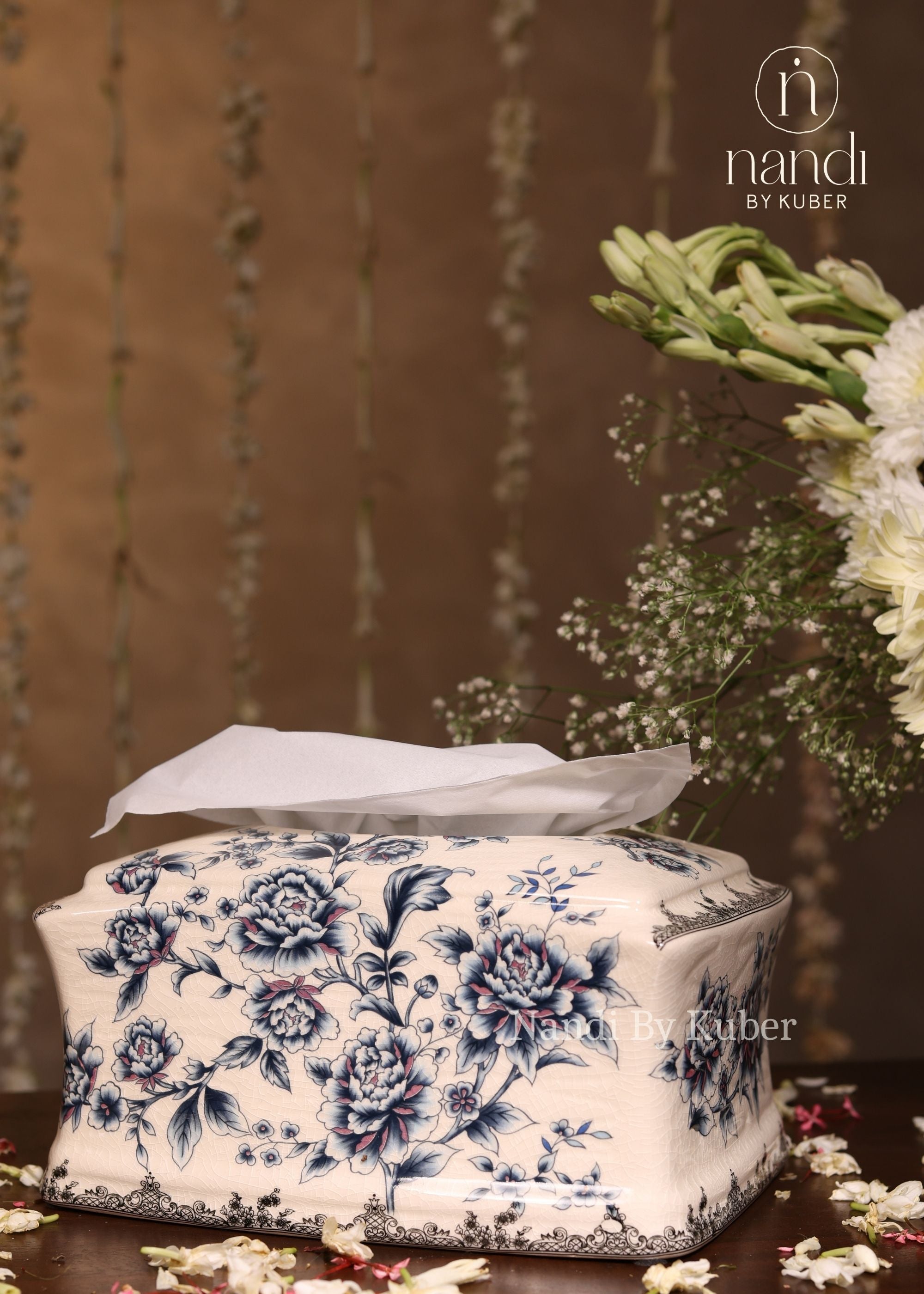 Ceramic Tissue Box 8.5 inch - front view