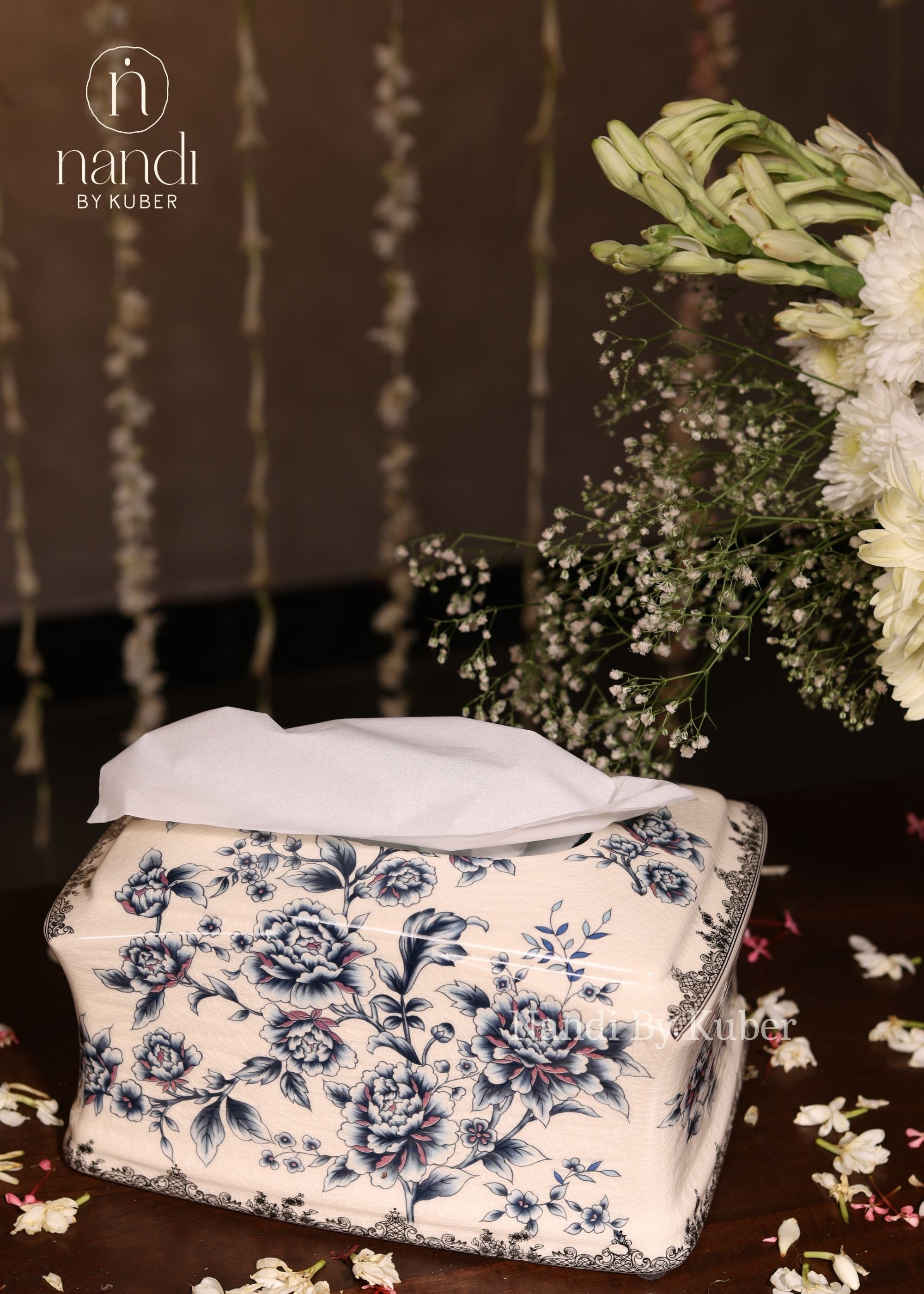 Ceramic Tissue Box 8.5 inch - side view